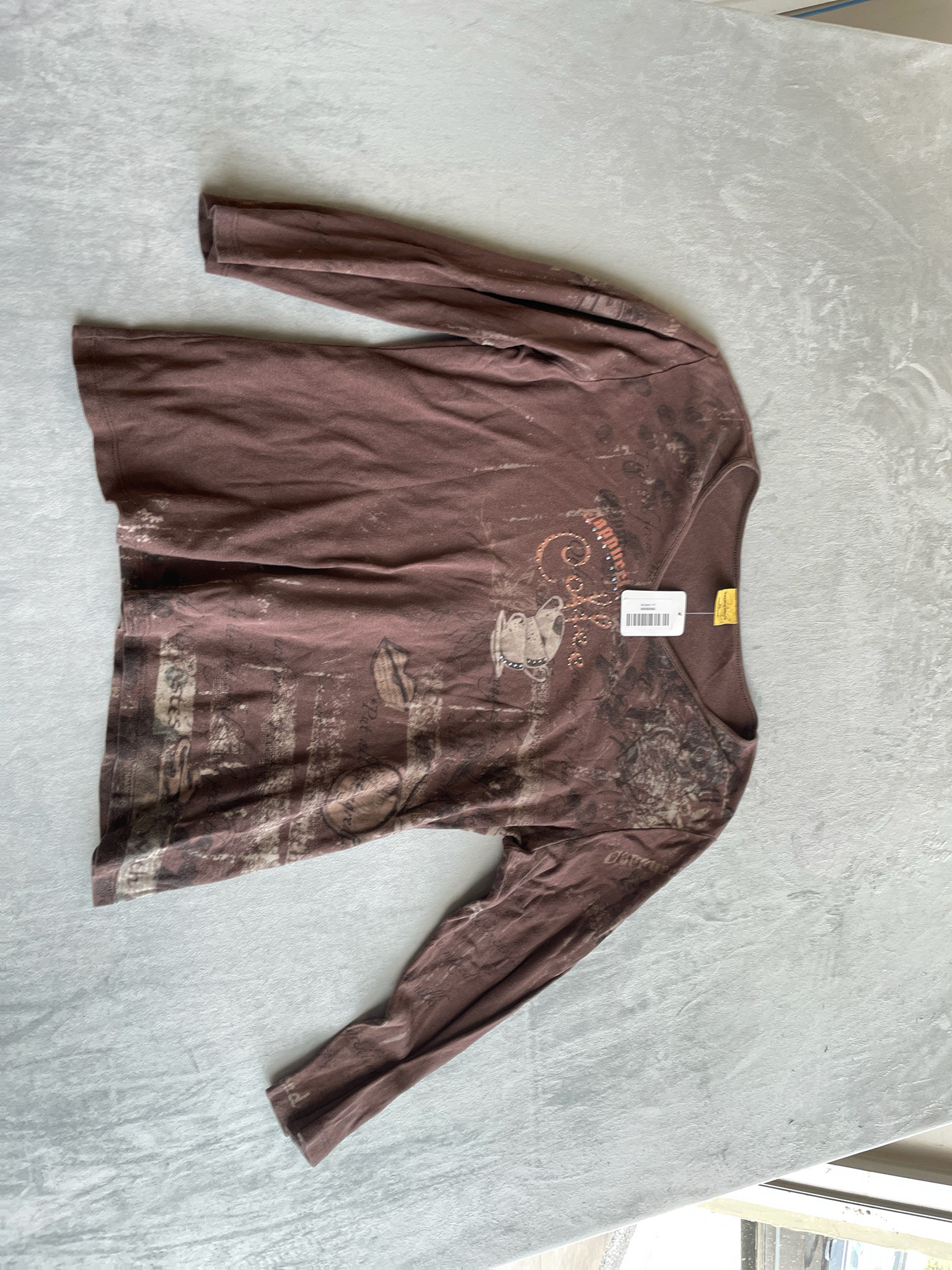 Katrina Marie Brown Jersey Long Sleeve Tee Size XL
