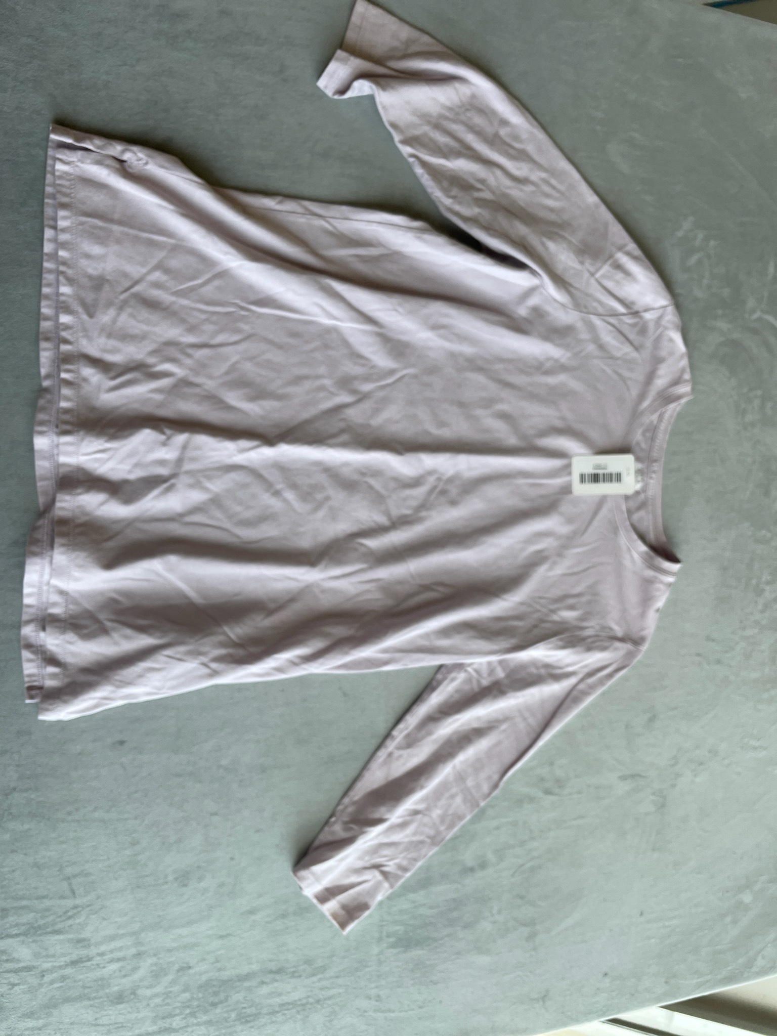 Light Mauve Lightweight Knit Long Sleeve T-Shirt