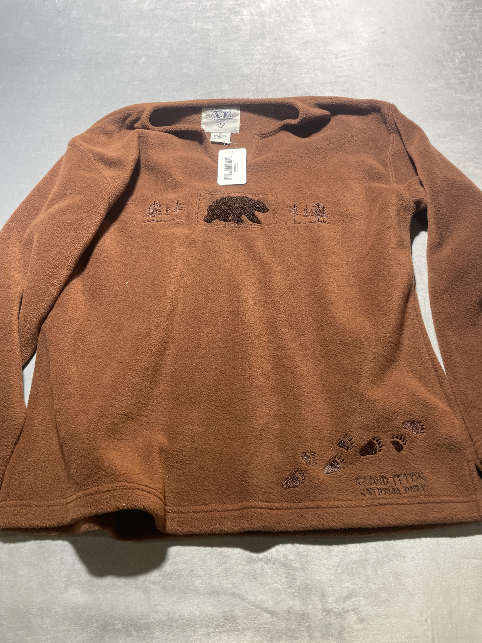 Brown Fleece Pullover Size XL