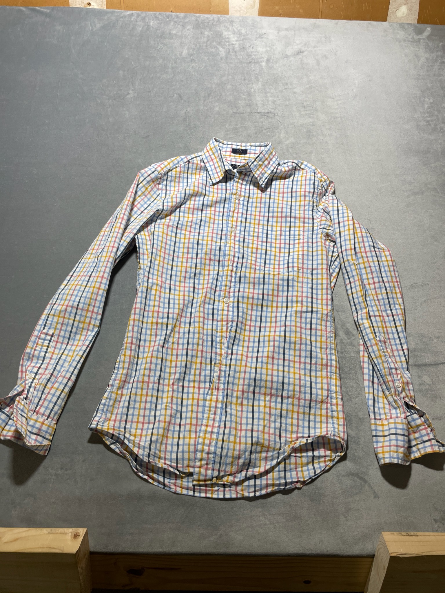 J.CREW White Multicolor Plaid Long-Sleeve Button-Up Shirt Size XS