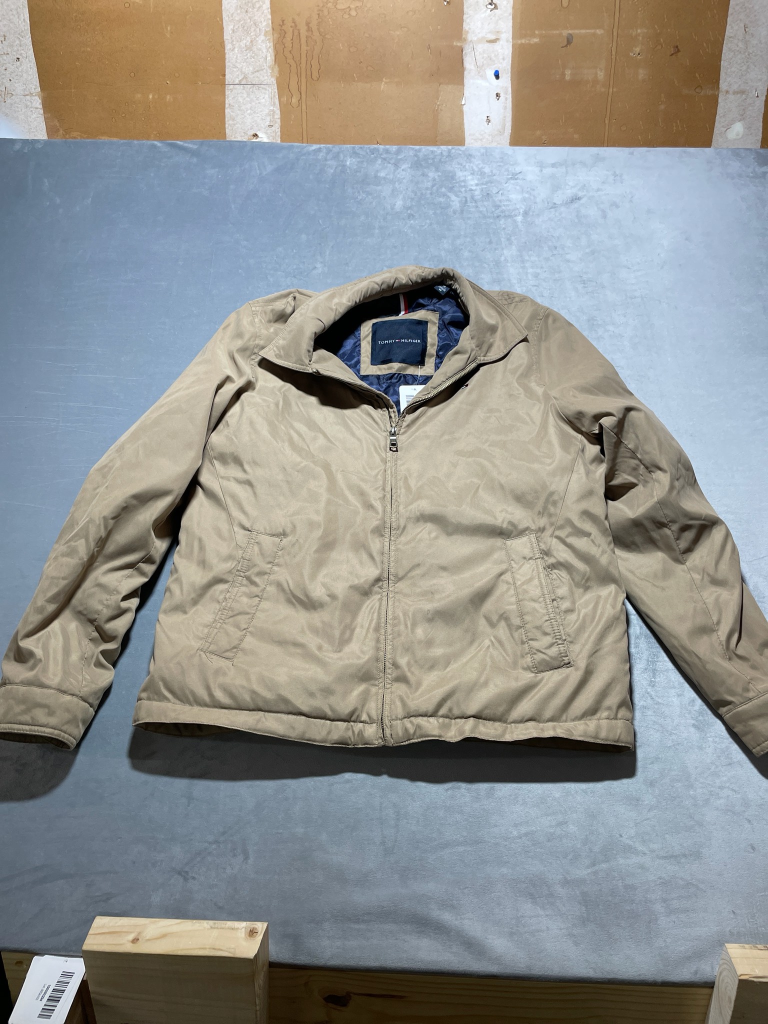 Tommy Hilfiger Tan Quilted-Lined Jacket Size Medium