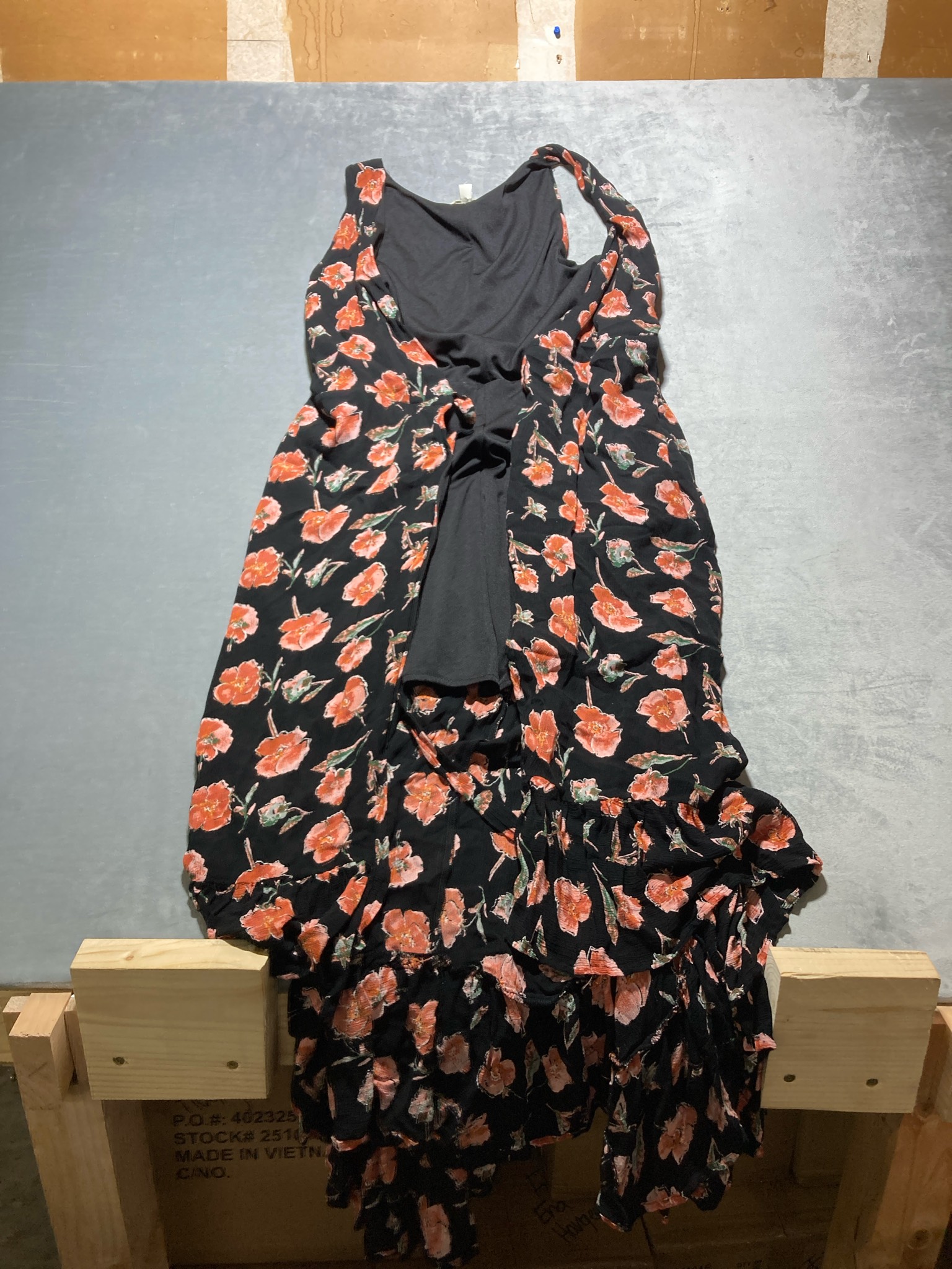 Black Floral Lightweight Woven Dress