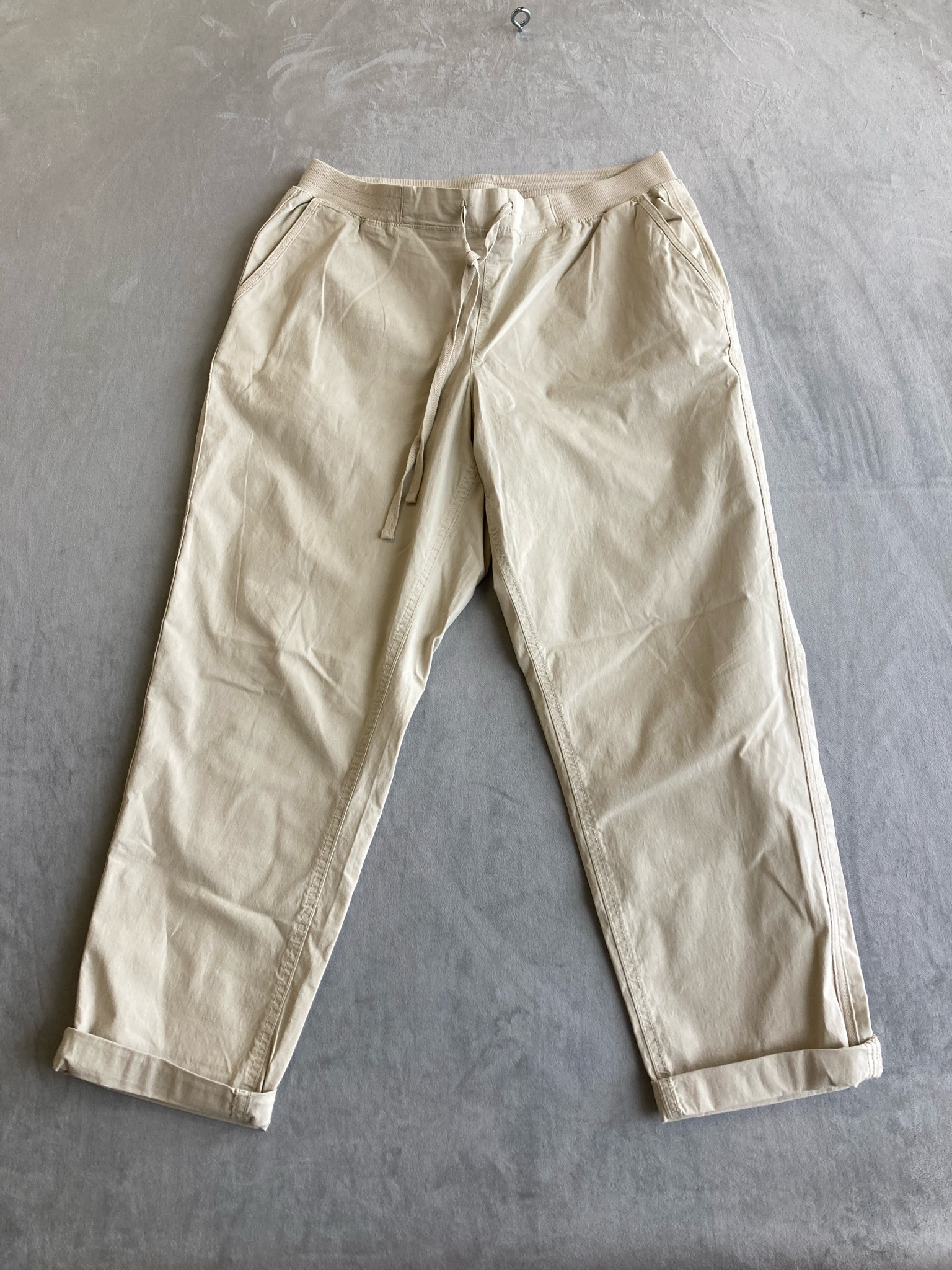 Style&Co. Beige Cotton Blend Drawstring Pants Size L