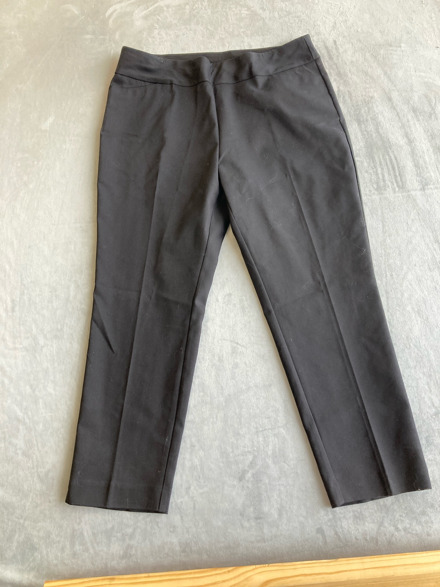 Investments Black Cotton Blend Pull-On Pants Size Size 14