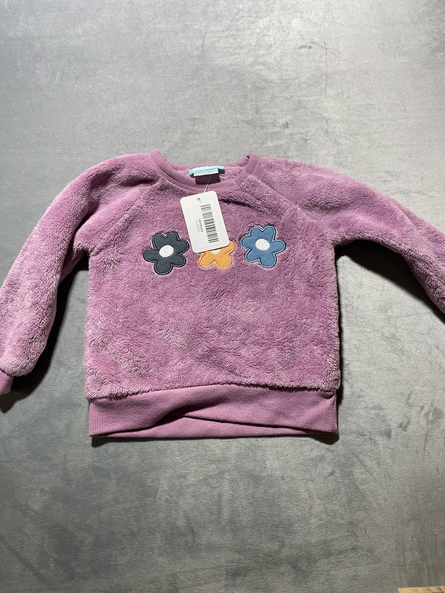 Pekkle purple floral fleece sweatshirt size 18M