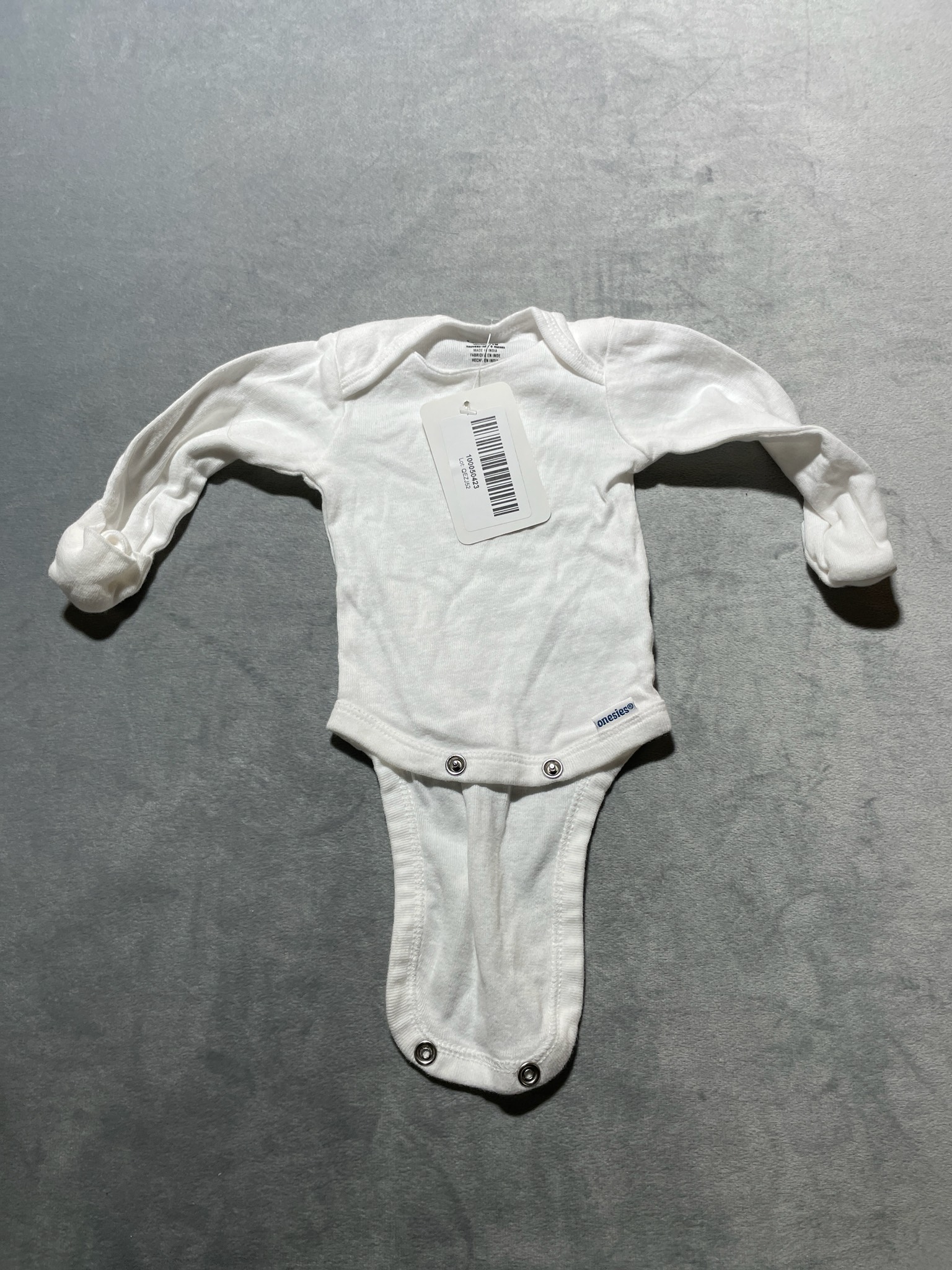 Onesies White Knit Long-Sleeve Bodysuit