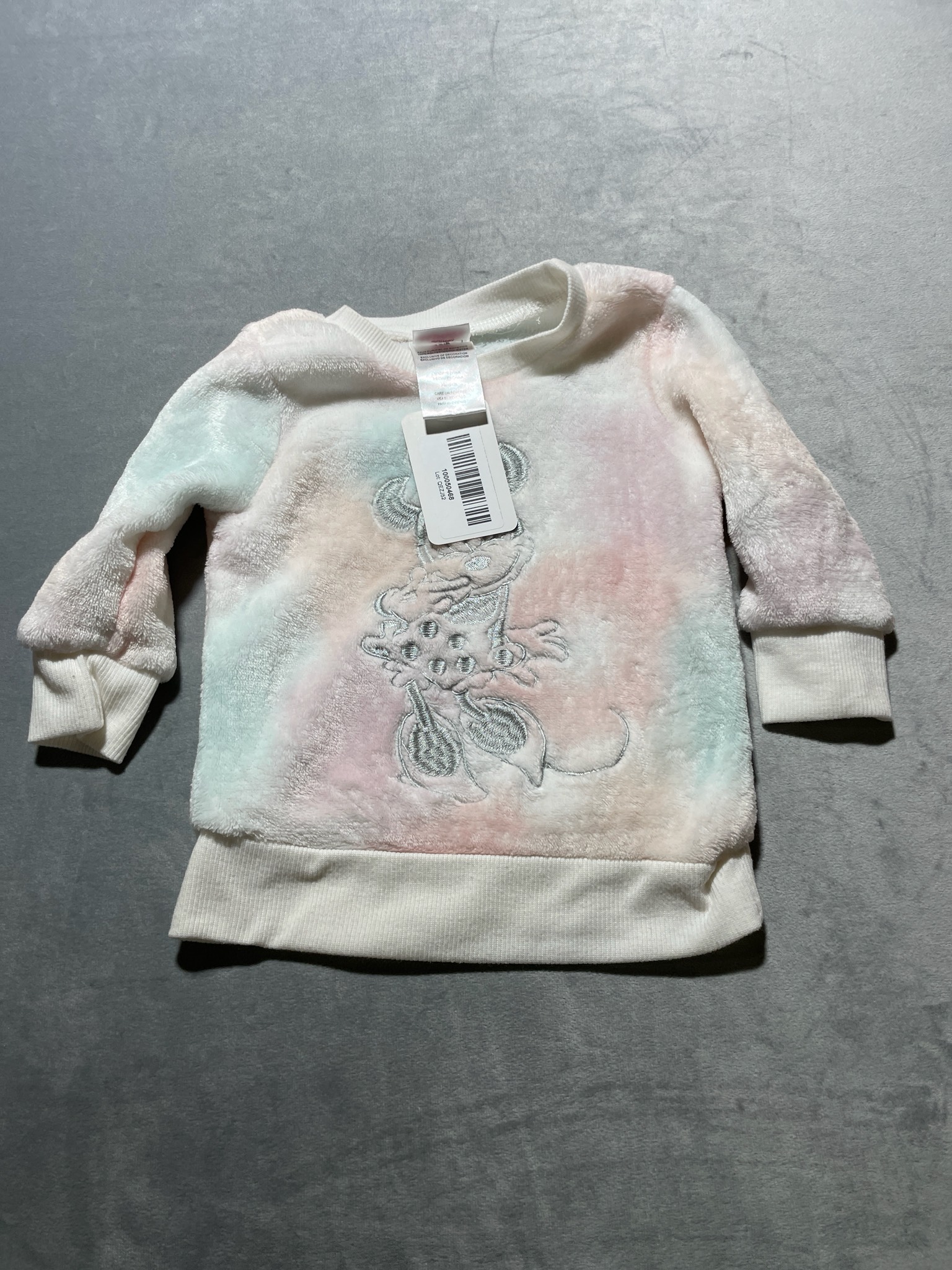Disney Pastel Tie-Dye Plush Pullover size 12M