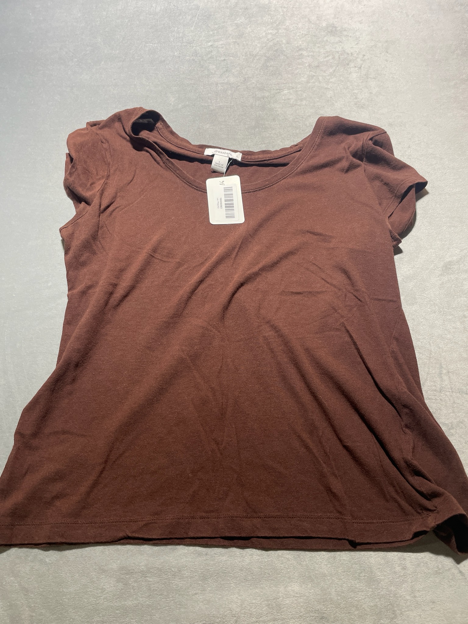 dressbarn Brown Jersey Knit T-Shirt