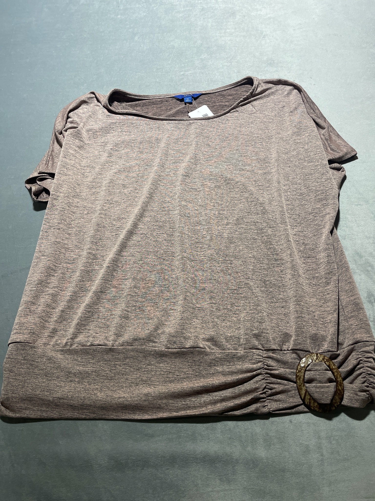 Light Taupe Heathered Jersey Knit Tunic Top