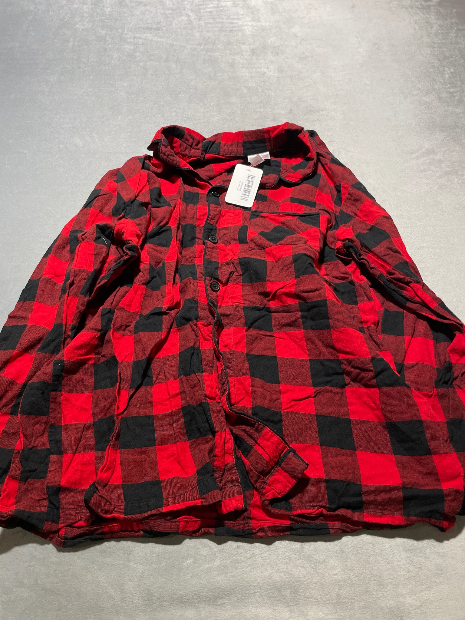Red and Black Buffalo Check Woven Button-Up Shirt