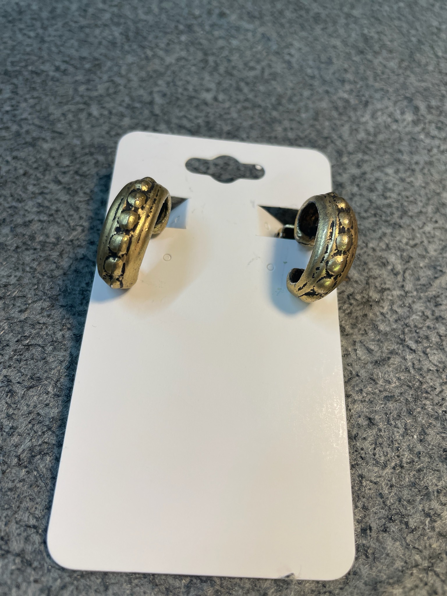 Vintage Gold Tone Half-Hoop Clip-On Earrings