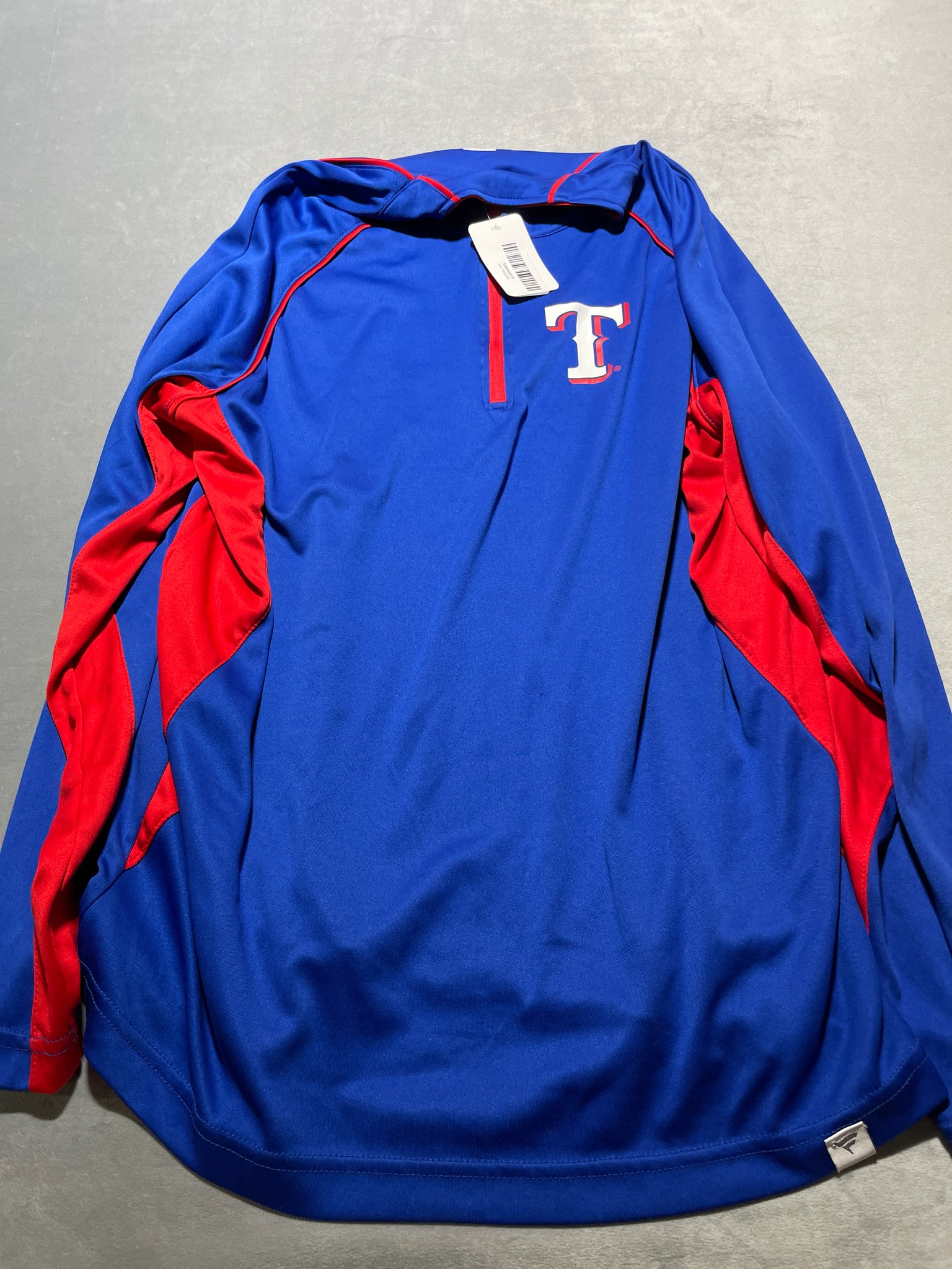 Fanatics red and blue athletic quarter zip size large