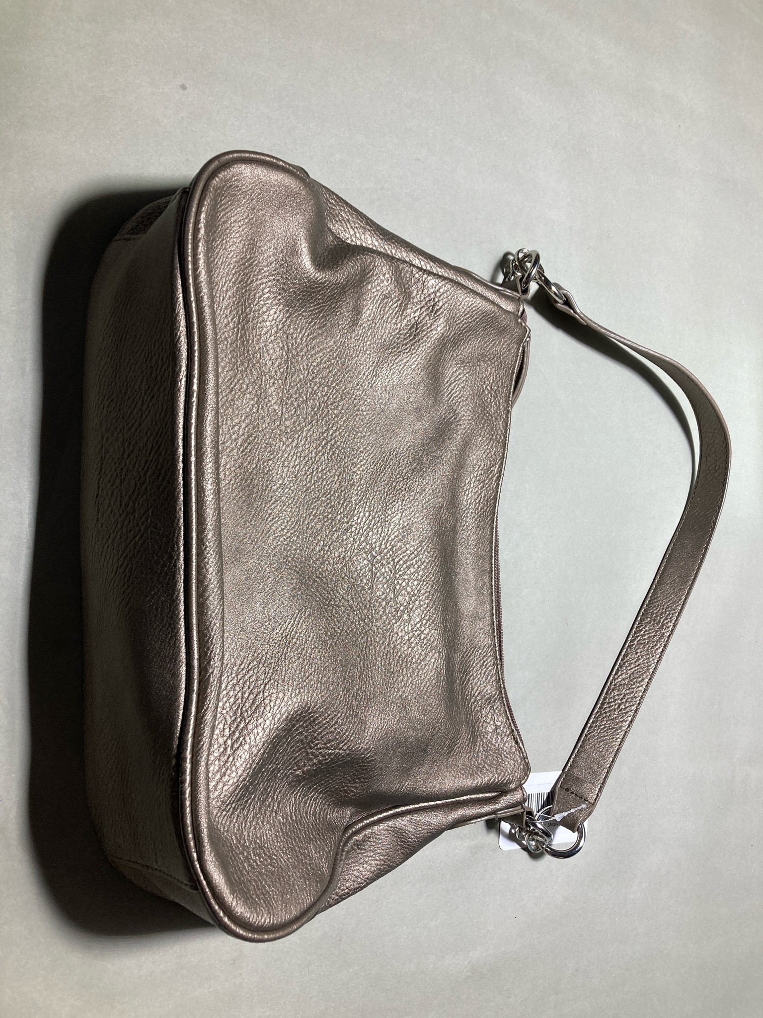 Liz Claiborne Metallic Pewter Pebbled Shoulder Bag