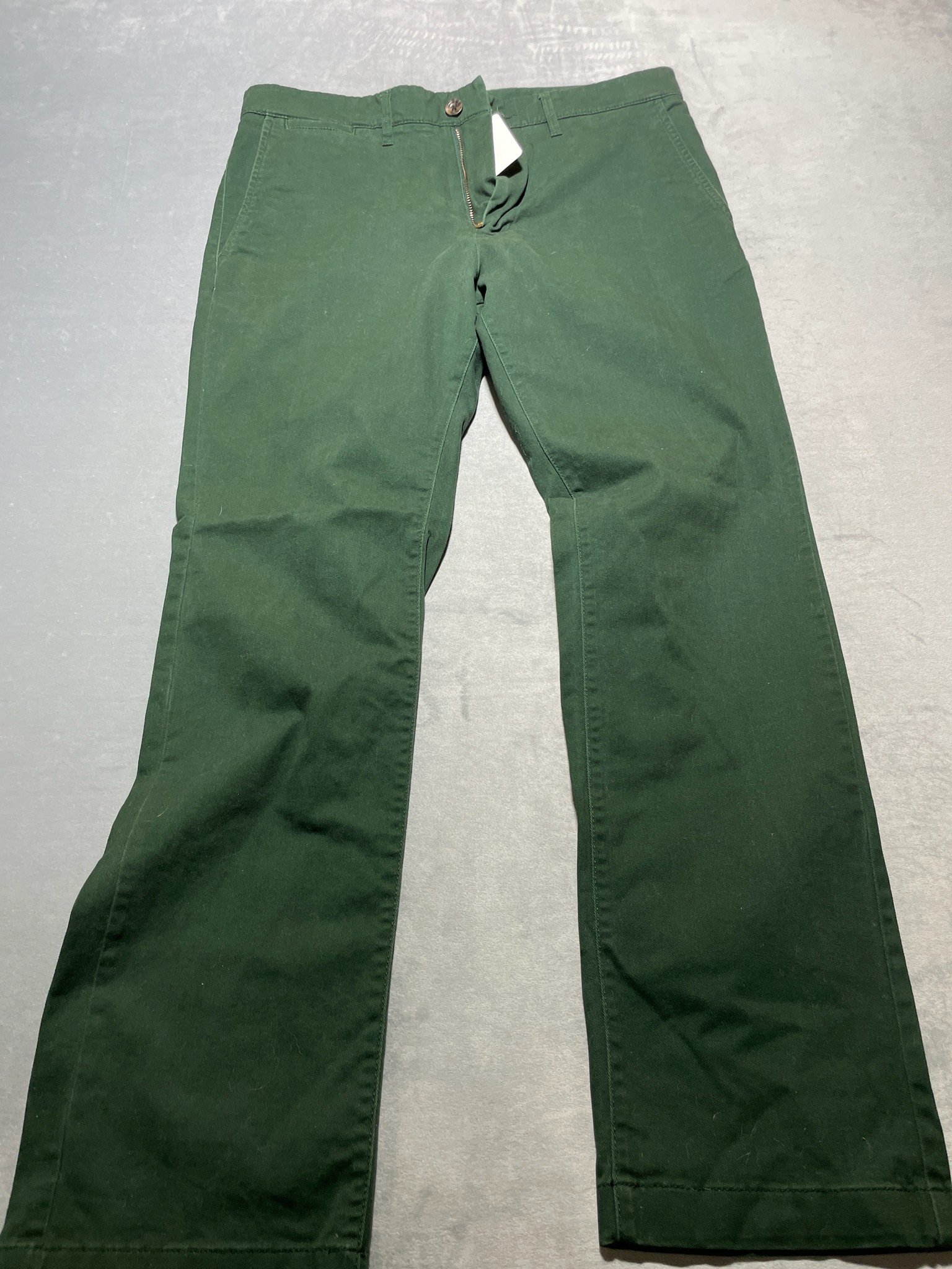Forest Green Cotton blend chino pants size 33x30