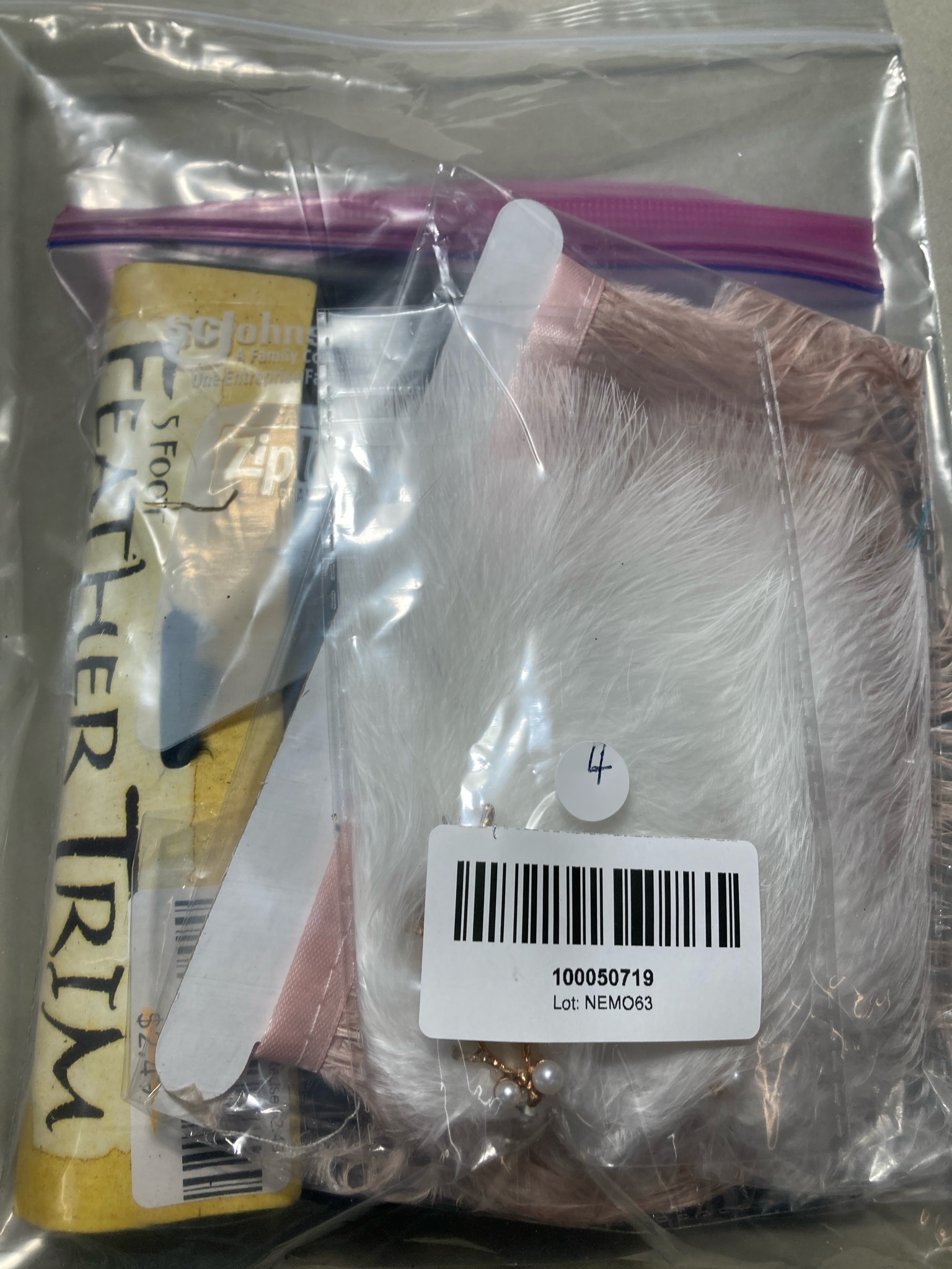 White Faux-Feather Pieces