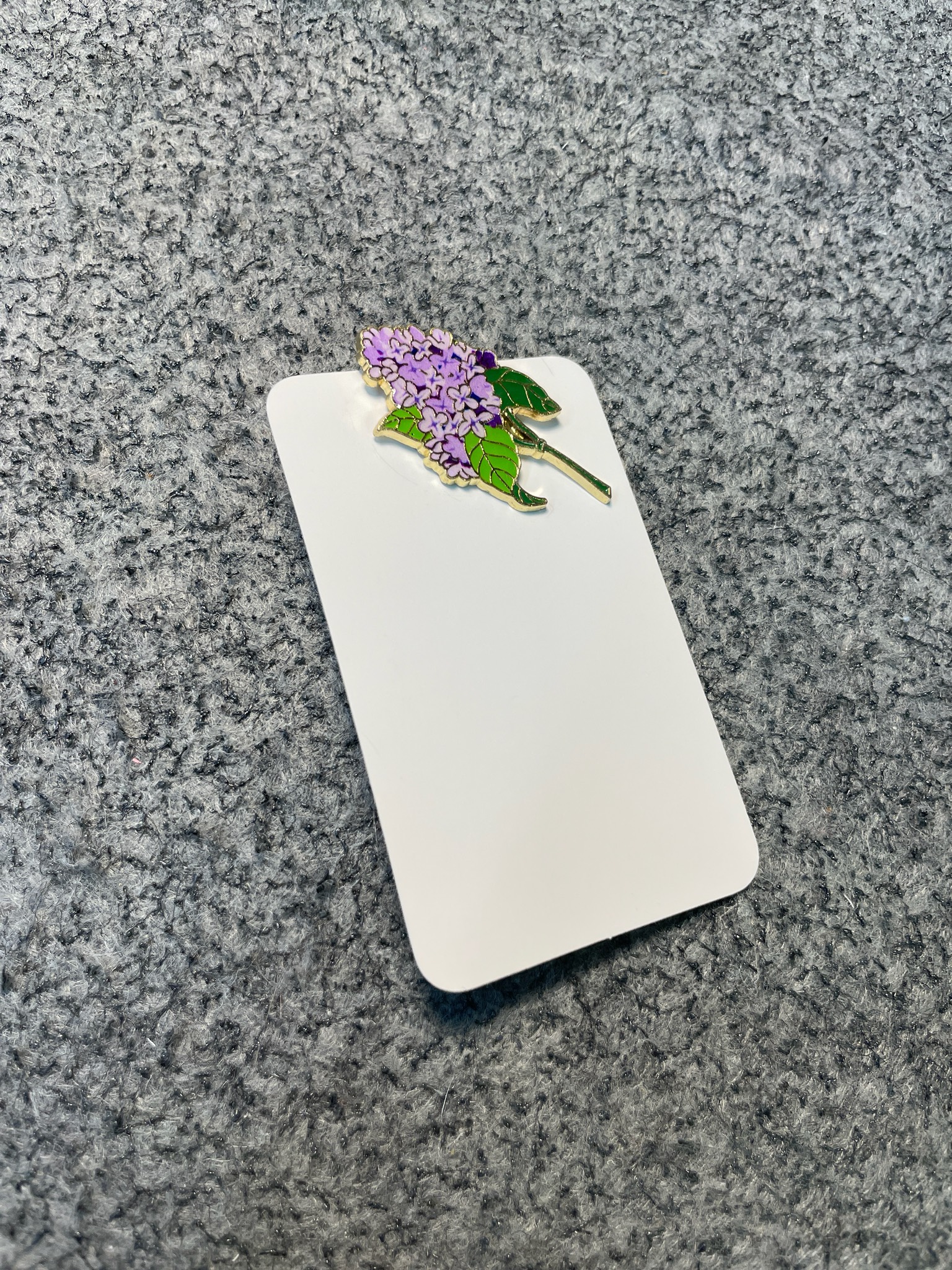 Lilac Enamel Flower Lapel Pin