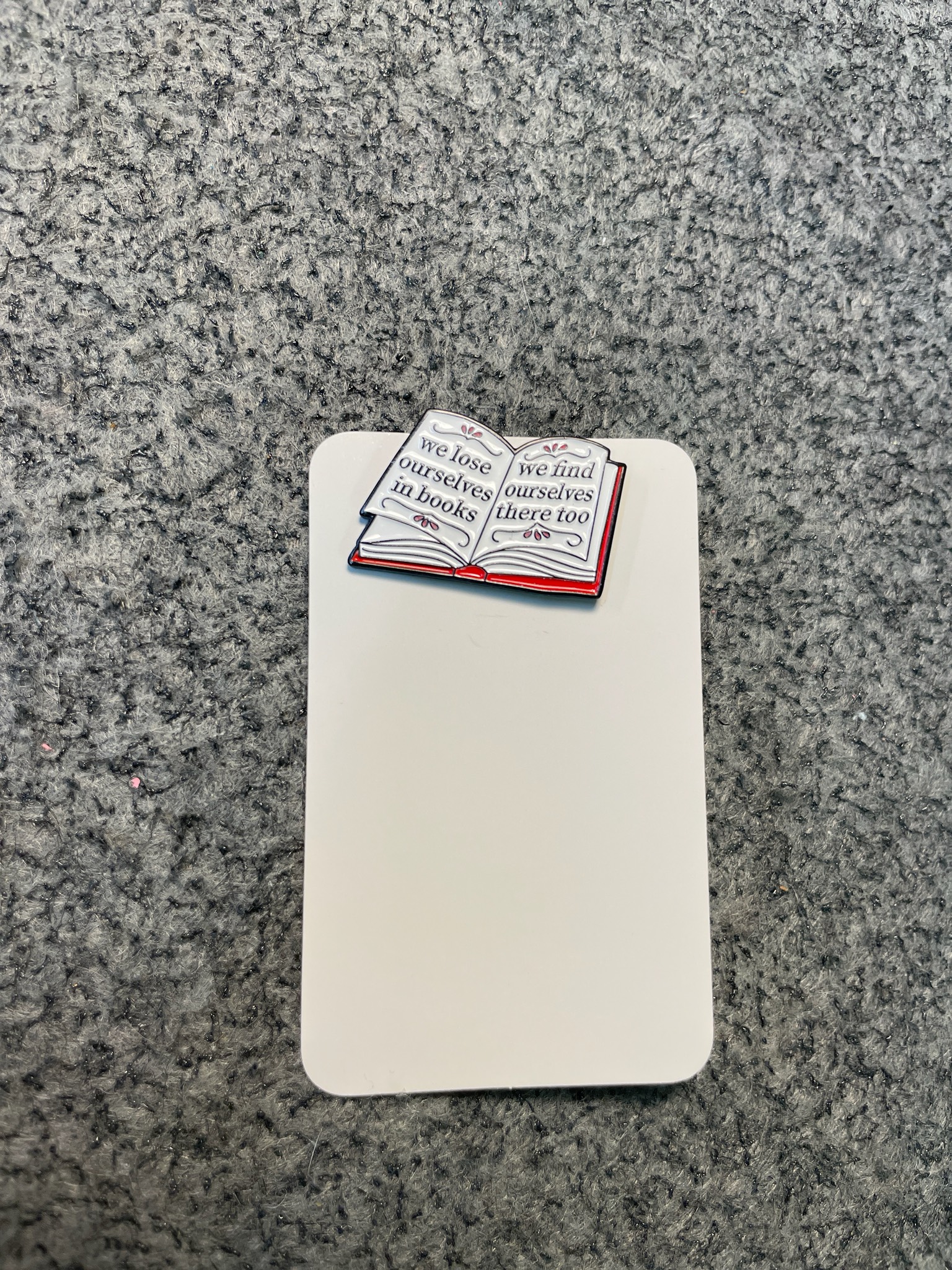 White Open Book Enamel Pin