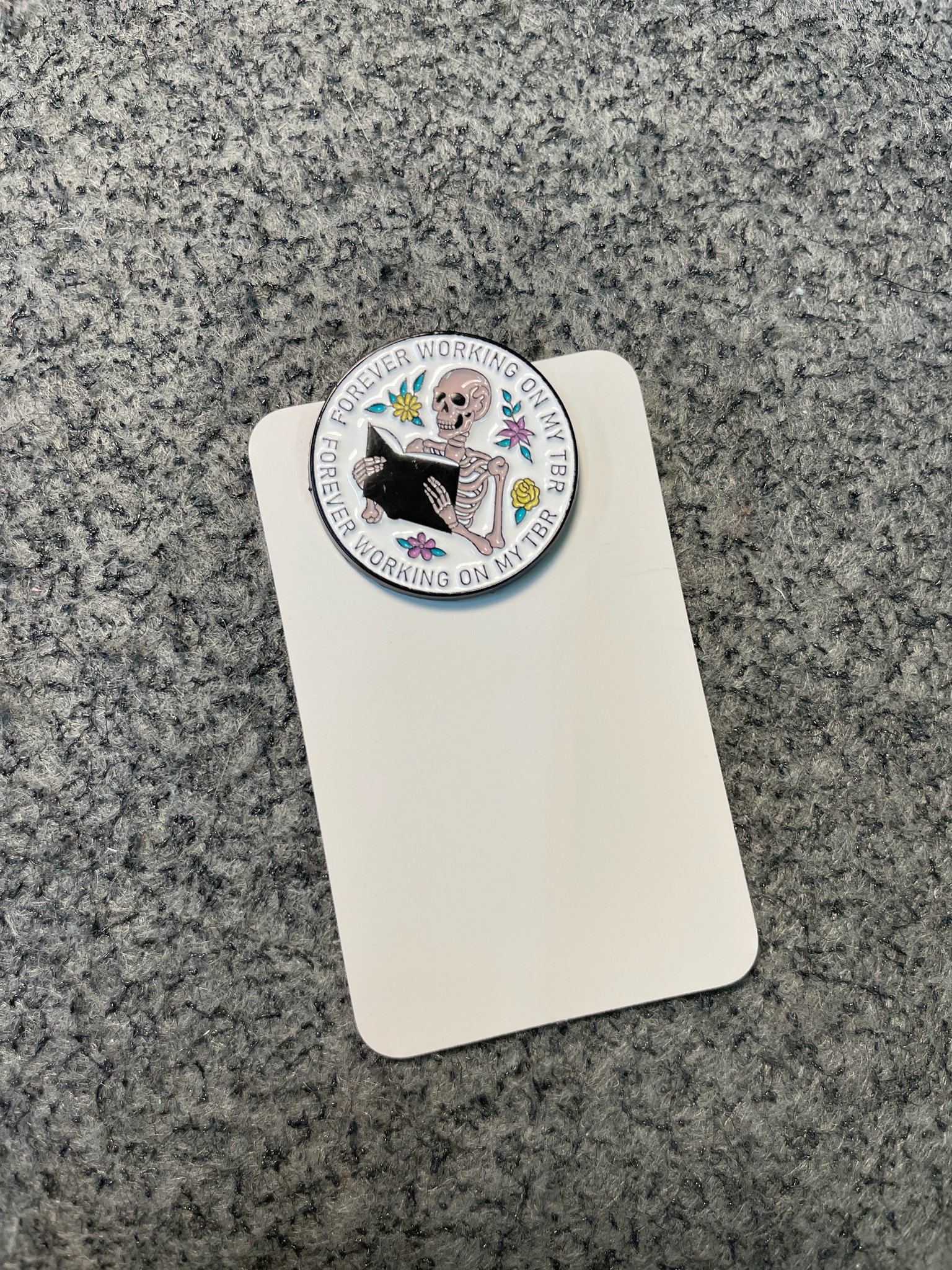 White Round Enamel Pin