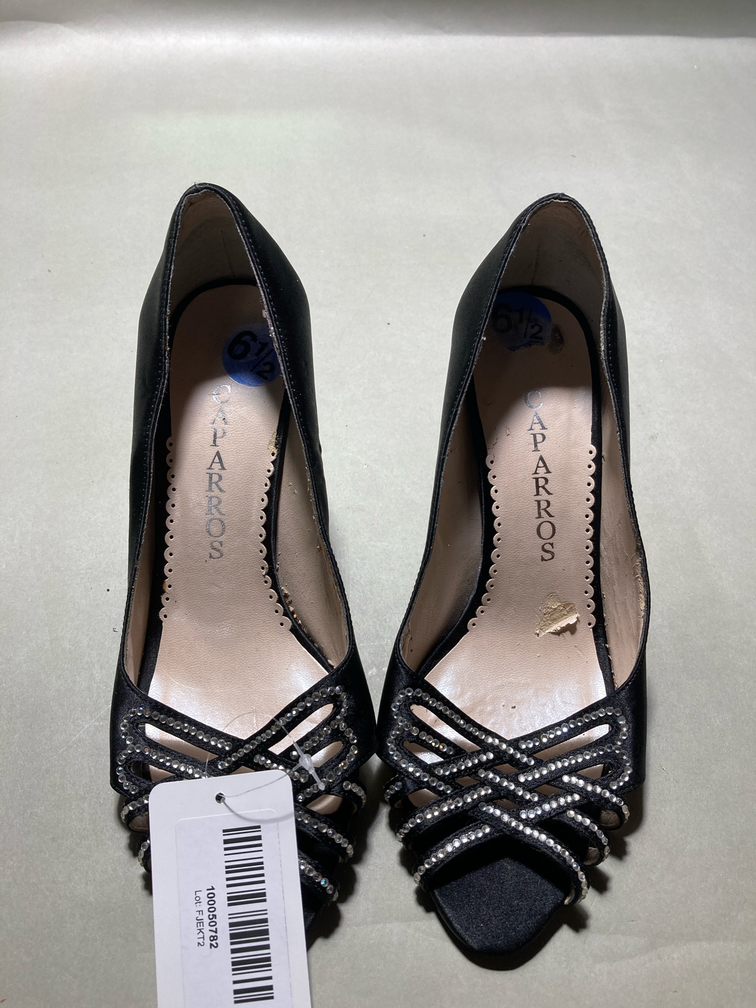 Caparros Black Rhinestone Strappy Heels Size Size 6.5