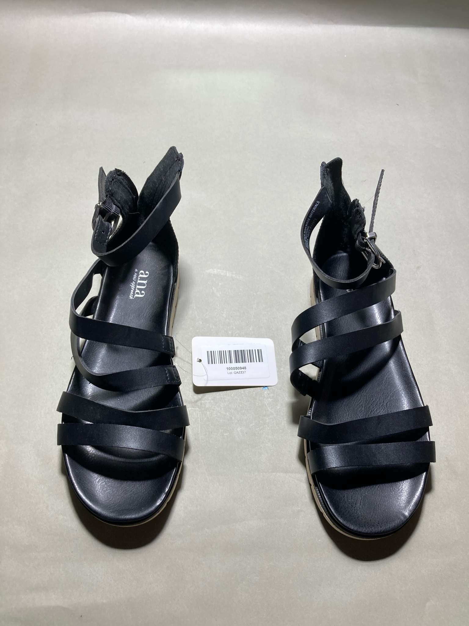 ana Black Strappy Sandals
