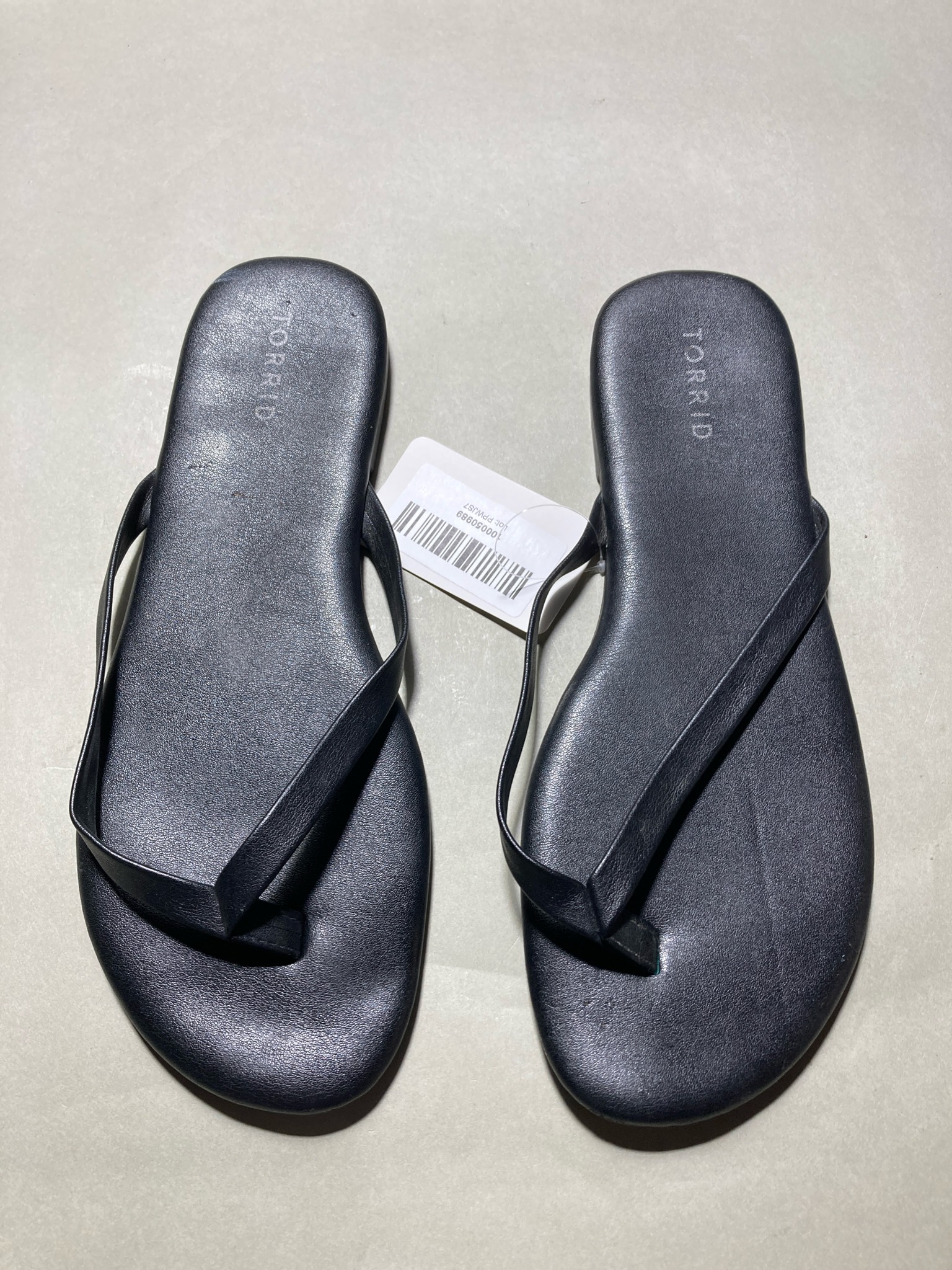 Torrid Black Square Toe Thong Sandals