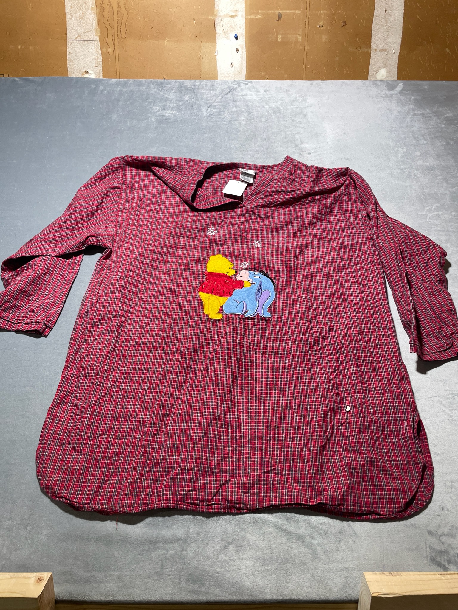 Disney Store Red Plaid Cotton Nightshirt Size L/XL