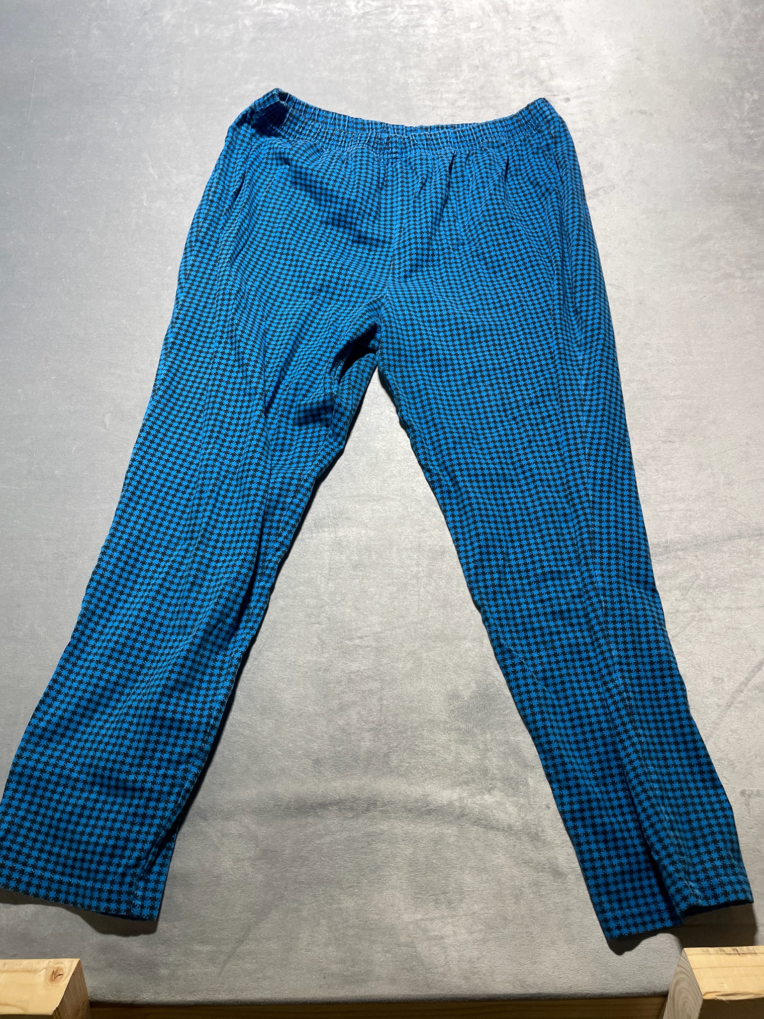 Coldwater Creek Bright Blue Houndstooth Leggings Size M