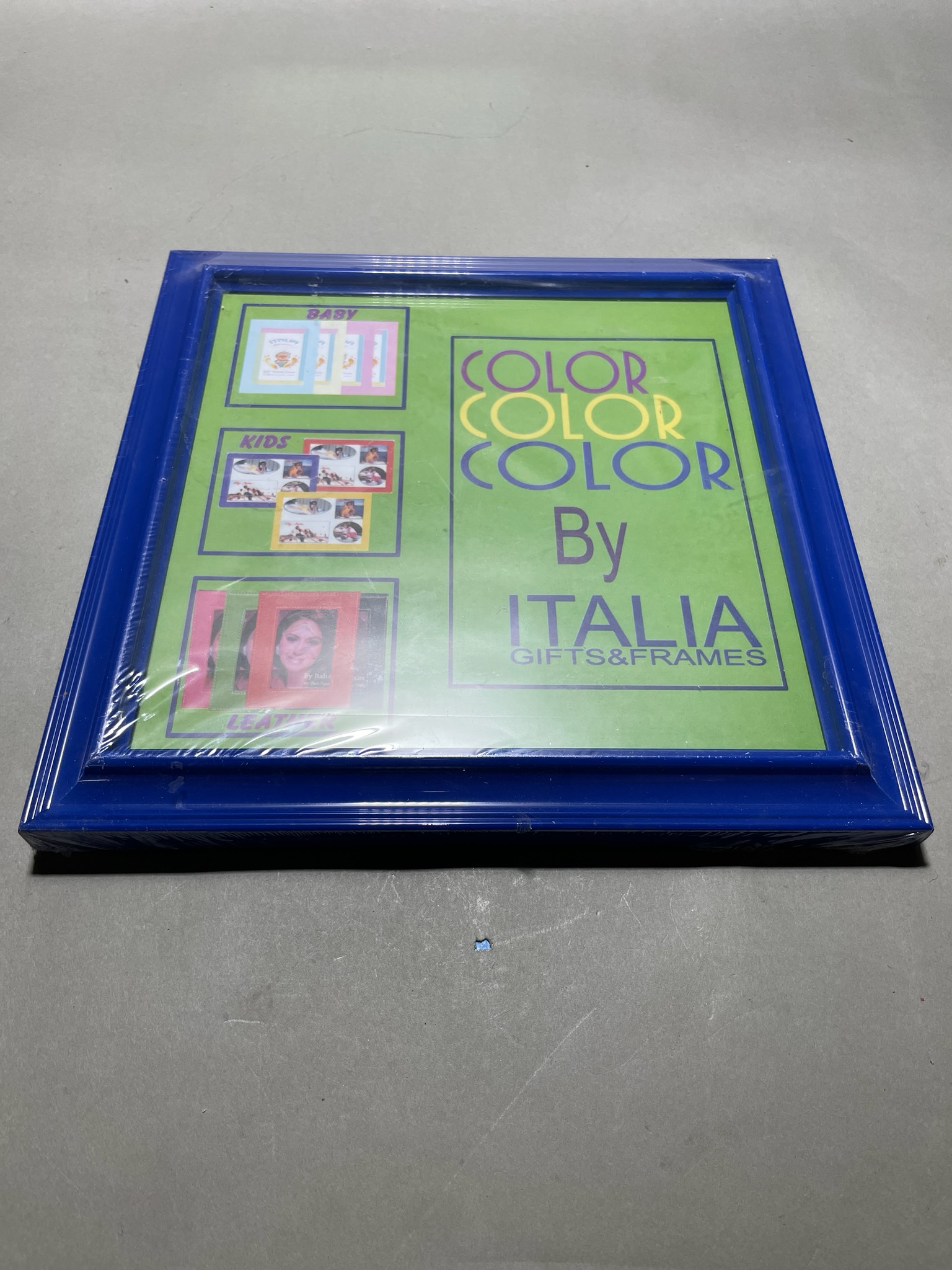 Italia Gifts&Frames Blue Square Plastic Photo Frame Size 8x8