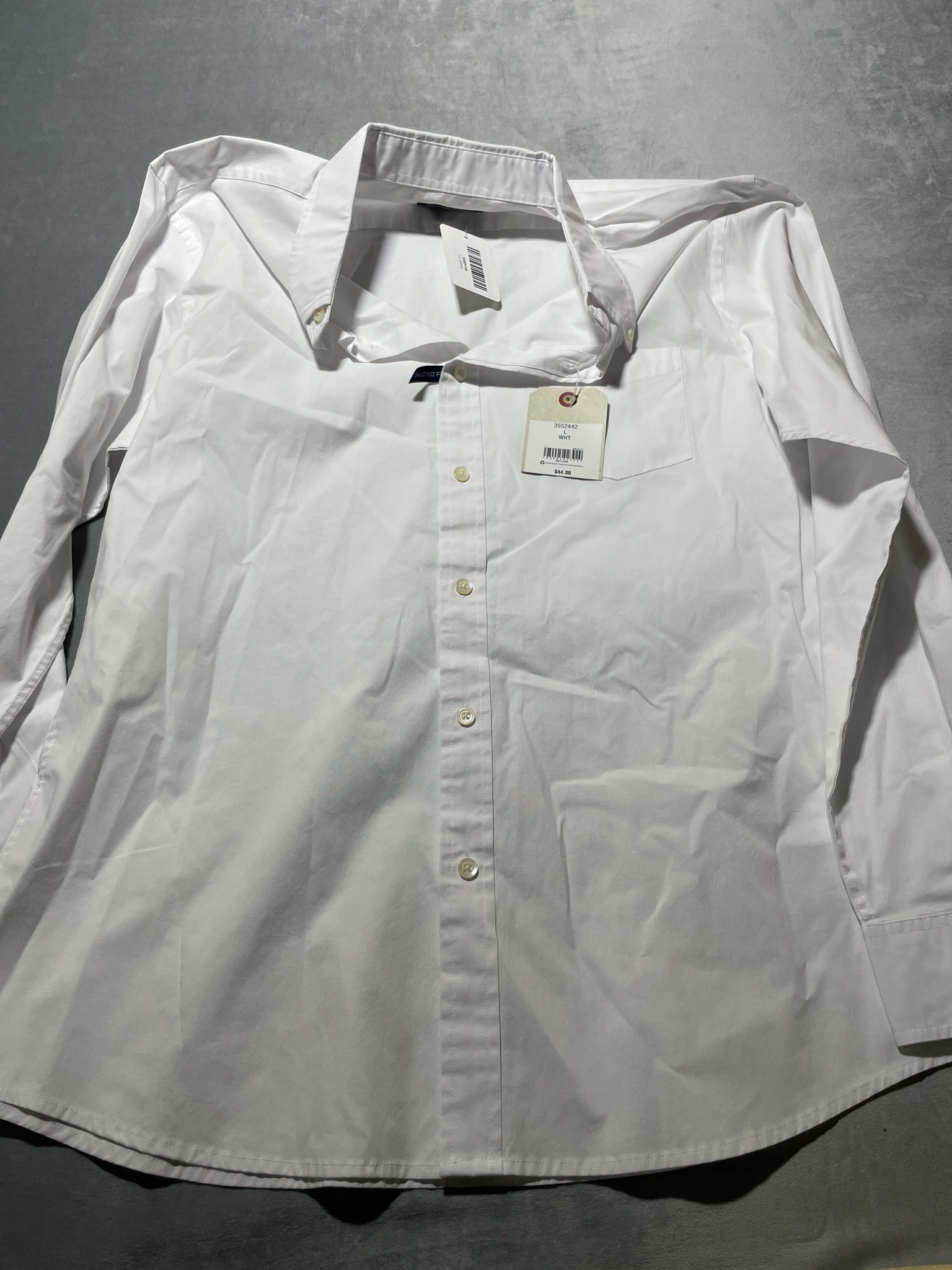Saddlebred white cotton blend button up shirt size large NWT