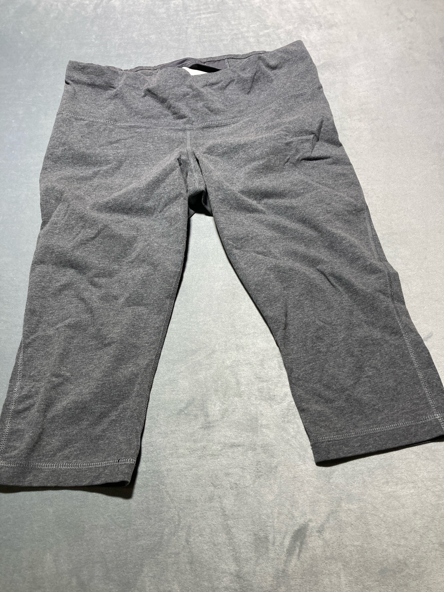 Athletic Works Charcoal Heather Cotton Blend Capri Leggings Size L (12-14)