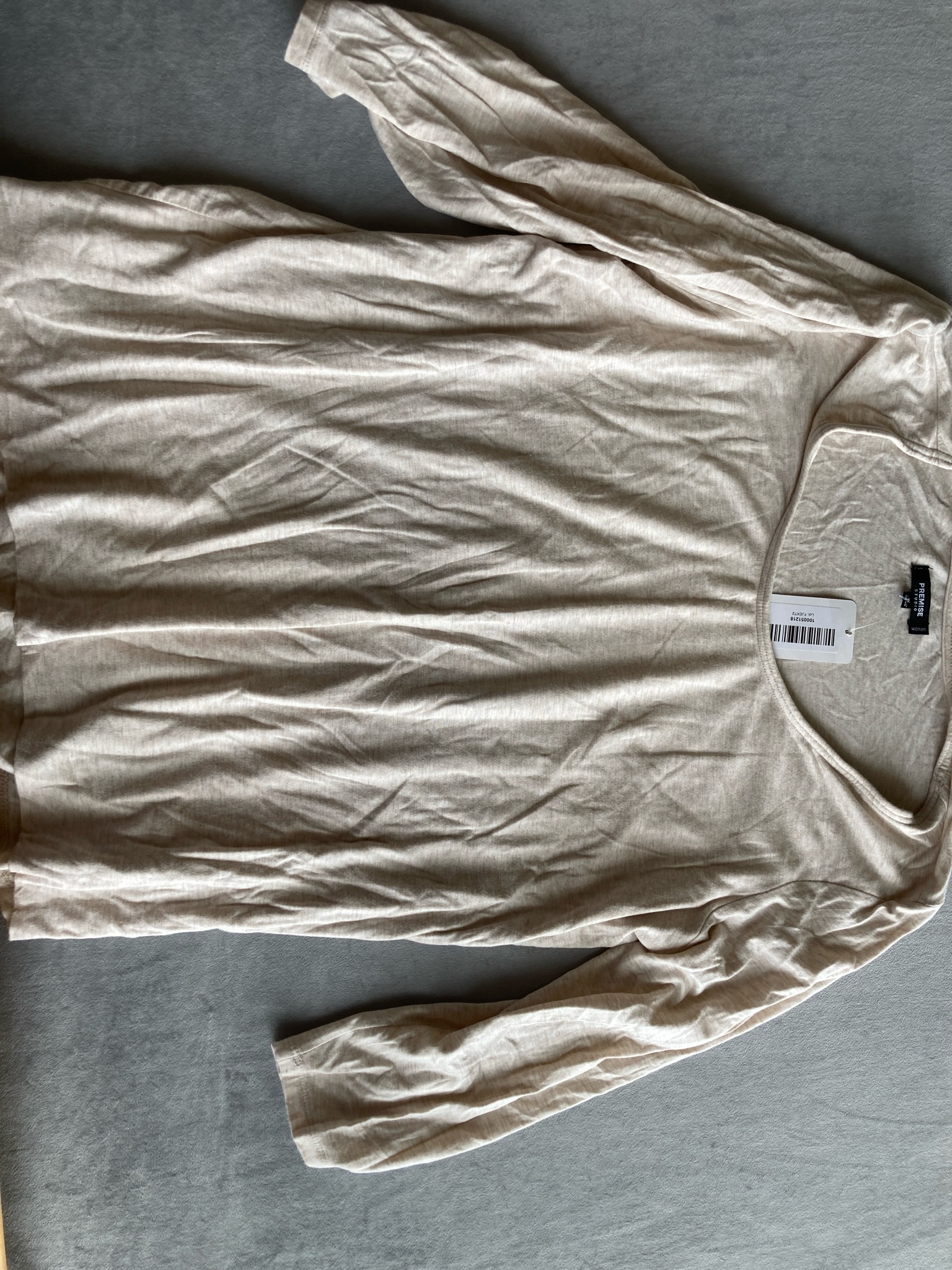 Premise Studio Beige Heathered Knit Long Sleeve Top Size 1X