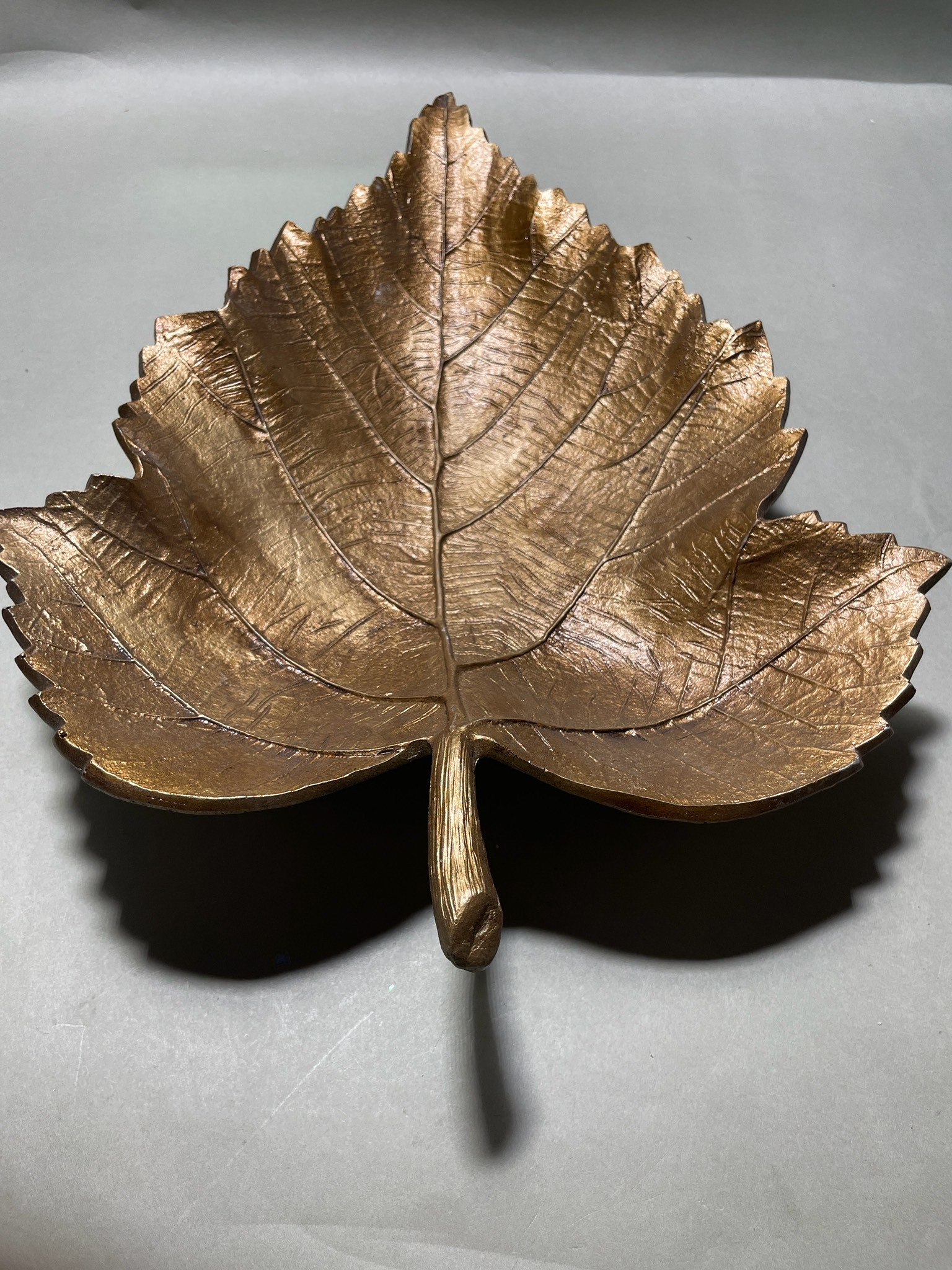 Bronze Leaf-Shaped Tray