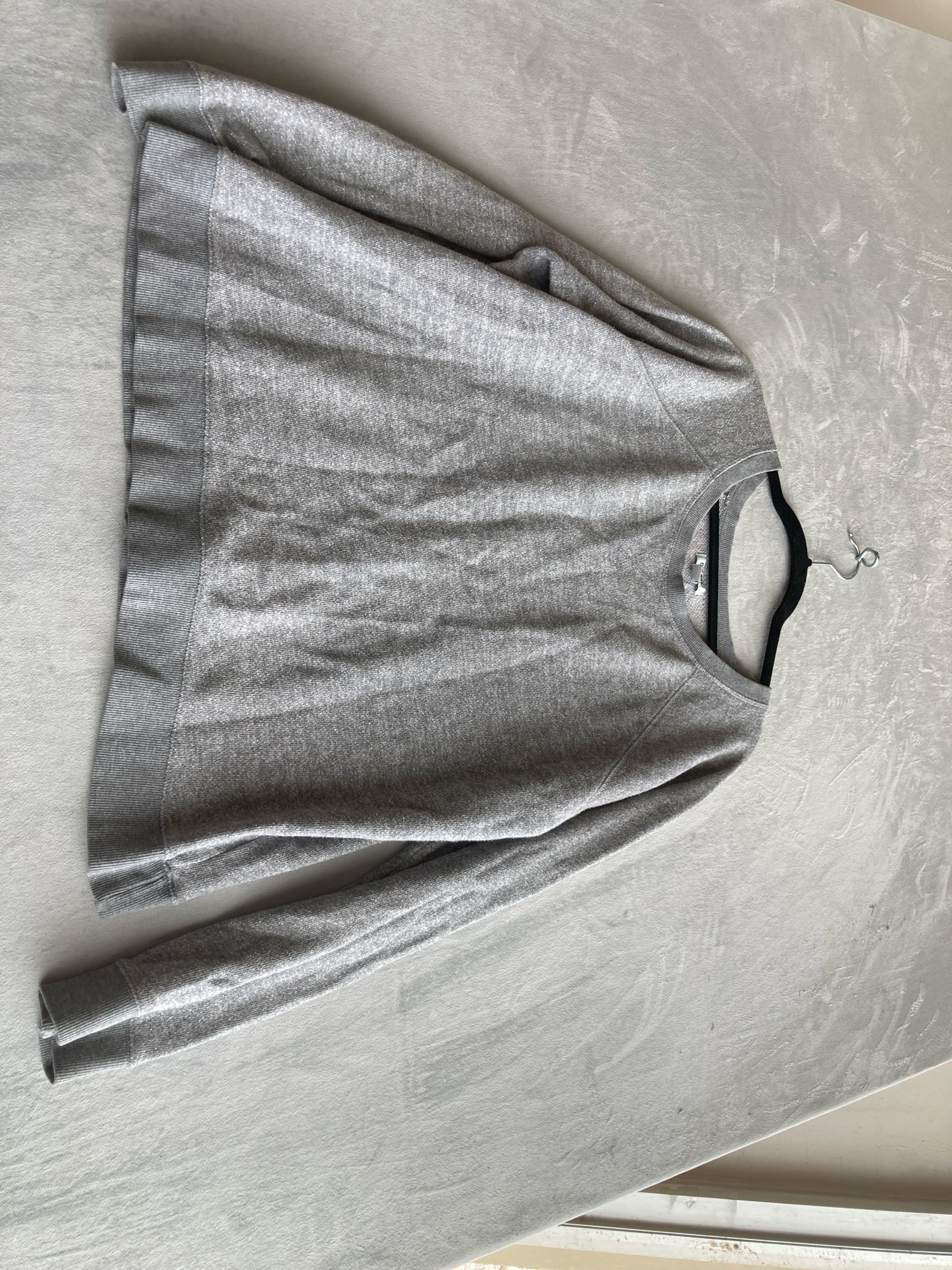 Old Navy Light Gray Metallic Knit Crewneck Pullover Size XL