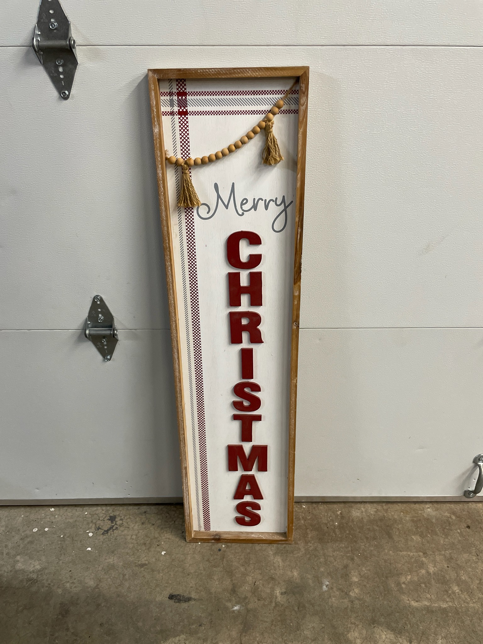 White Framed Christmas Wall Sign