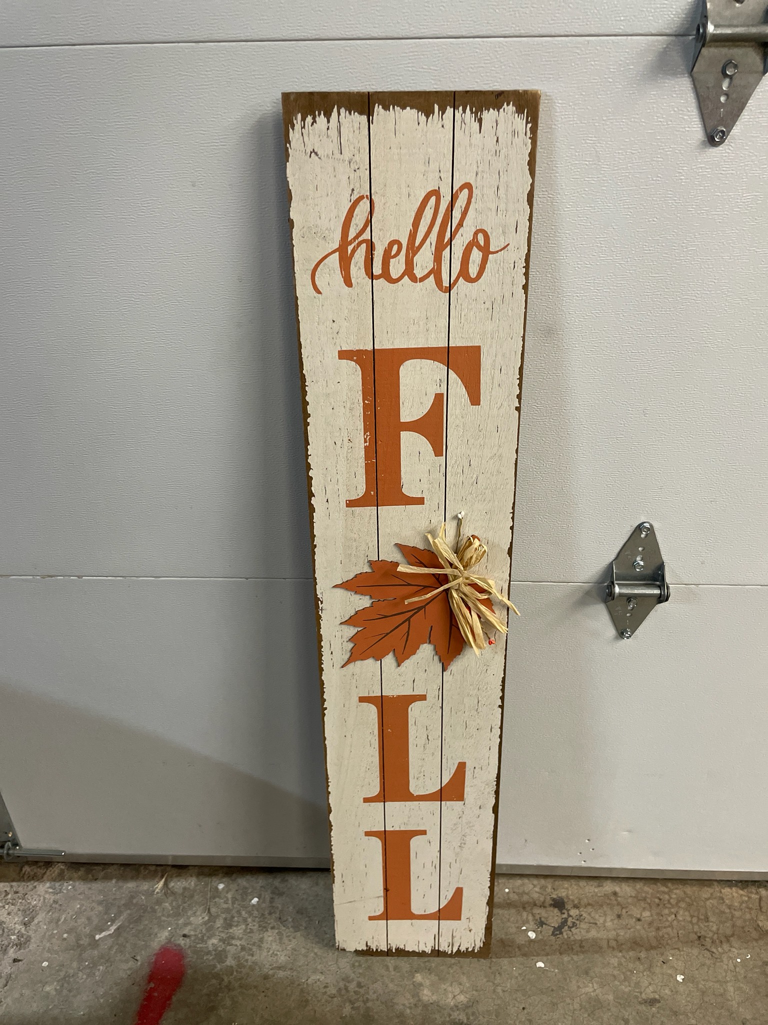 Direct International White Distressed Vertical Wood Sign