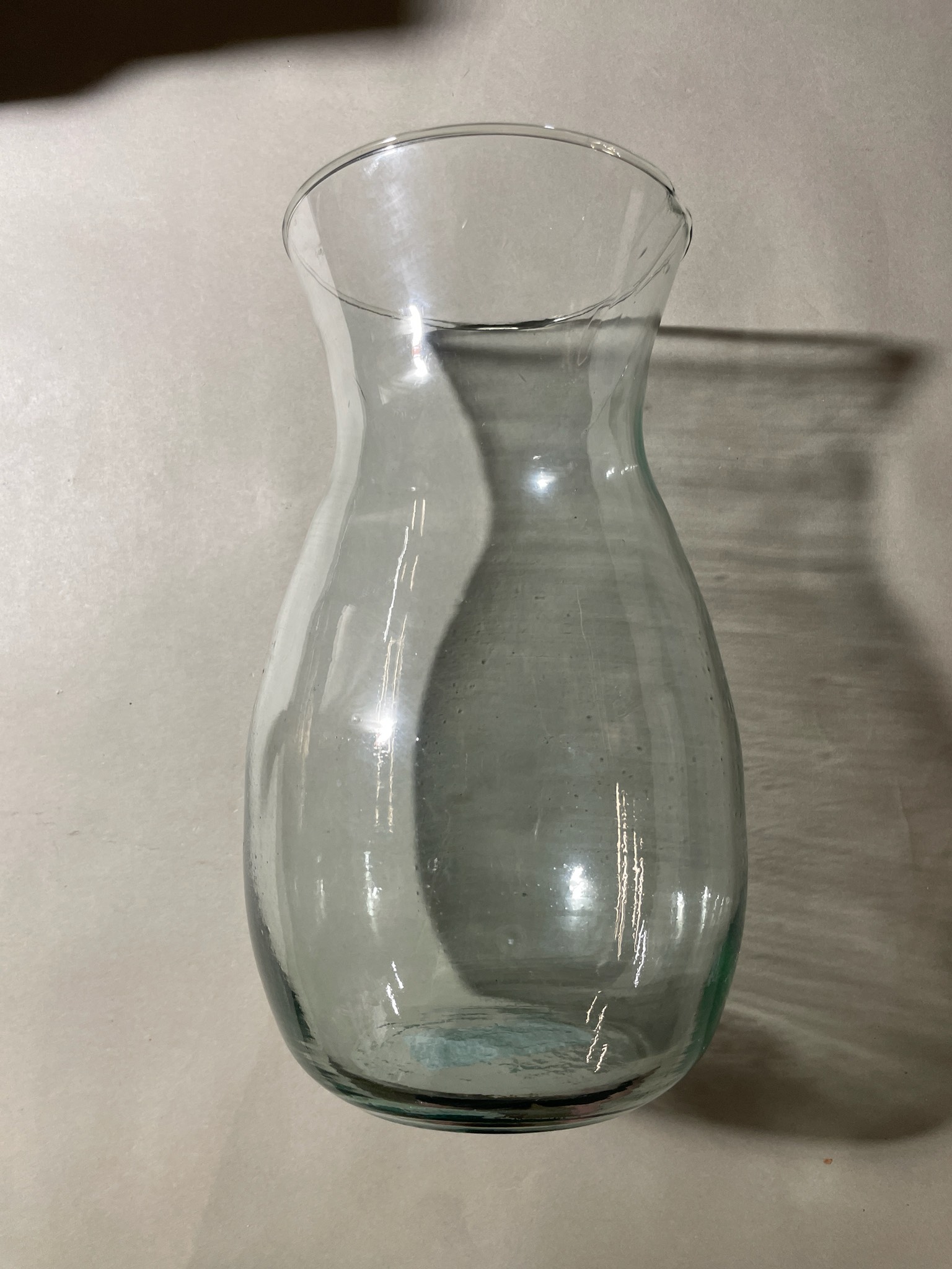 Clear Aqua-Tint Hourglass Glass Vase