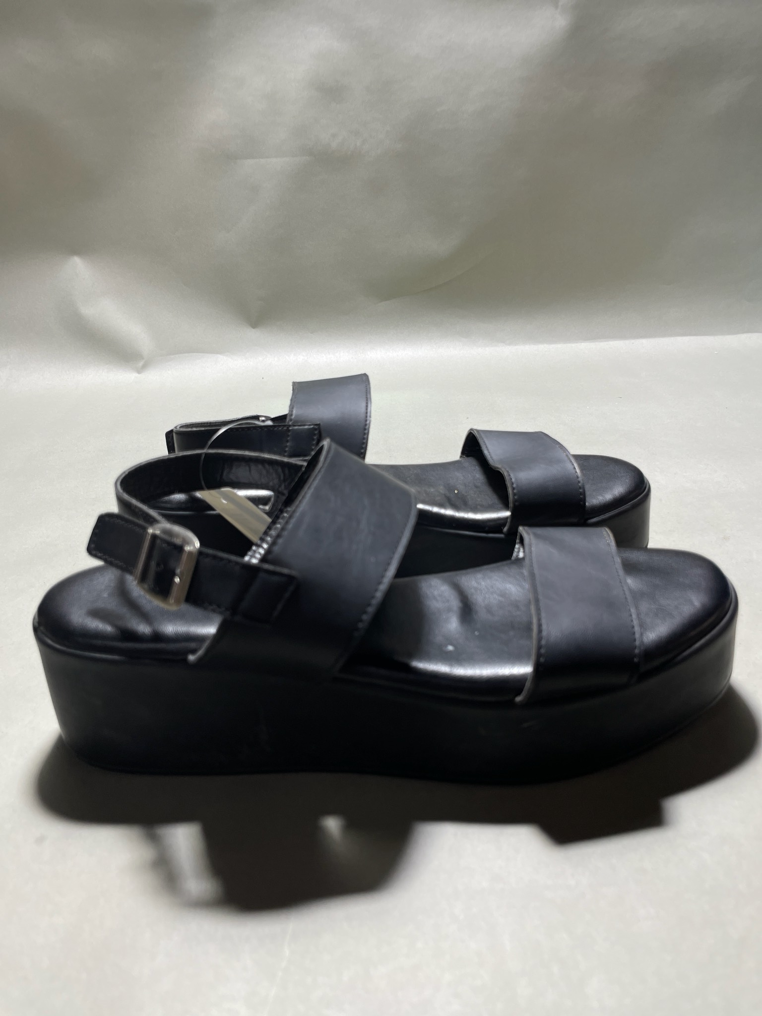 Black Ankle-Strap Platform Sandals