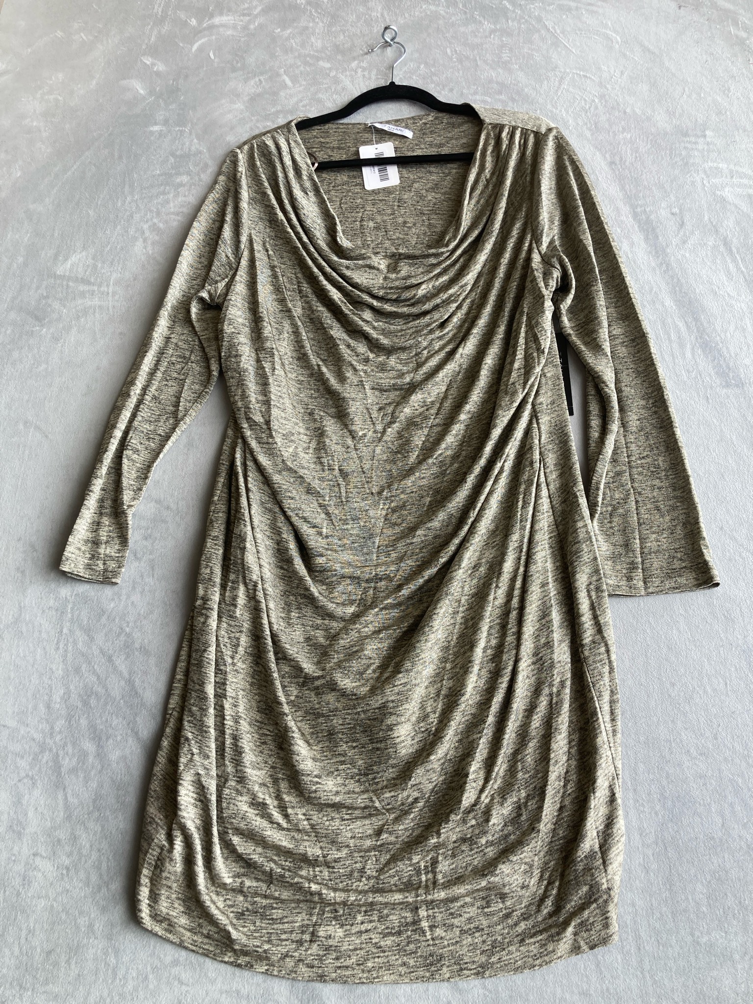 Tahari Olive Heather Knit Dress Size Petite