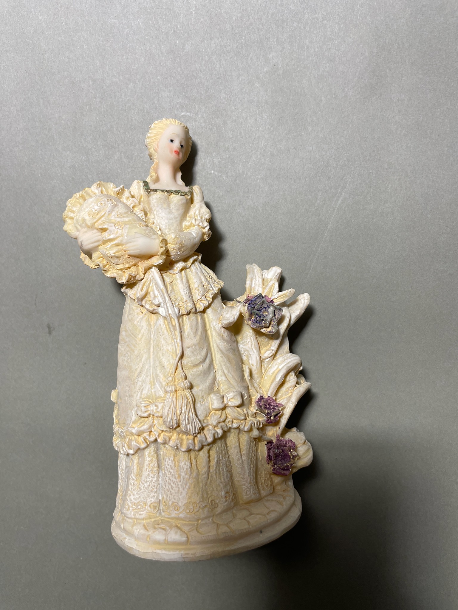 Cream Ruffled Woman Figurine
