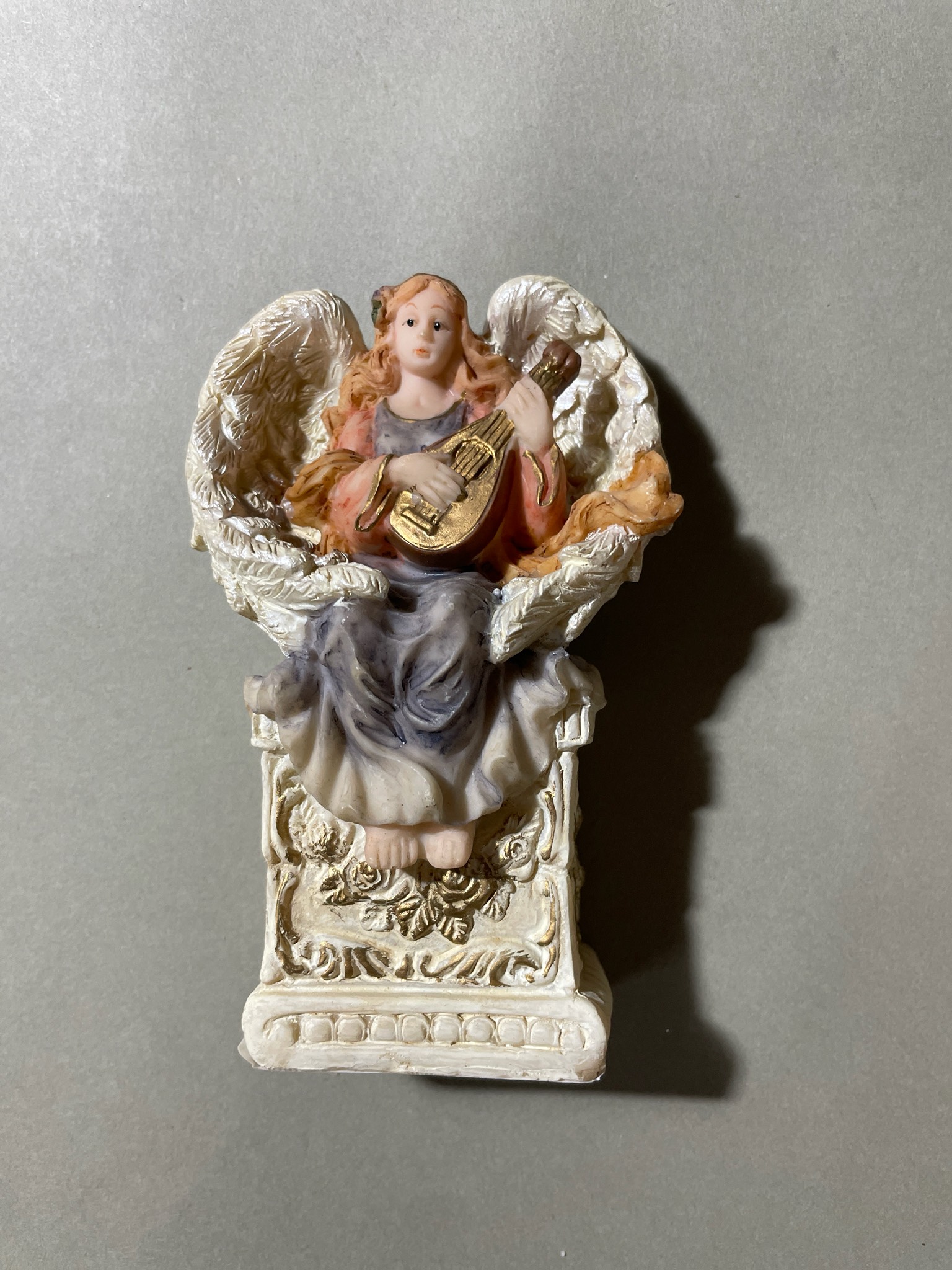 Cream Gold-Accented Angel Figurine