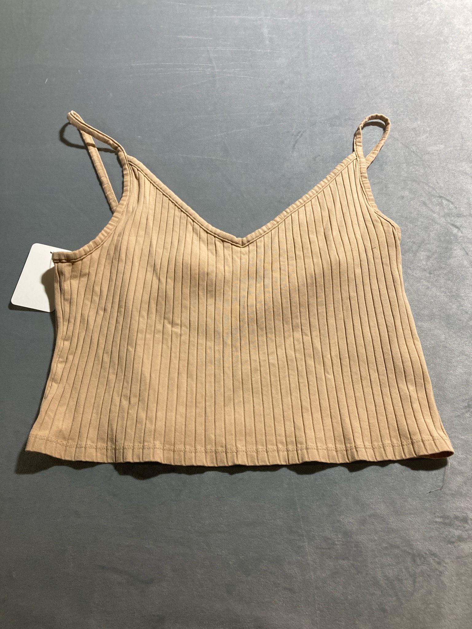 Beige Ribbed Knit Camisole