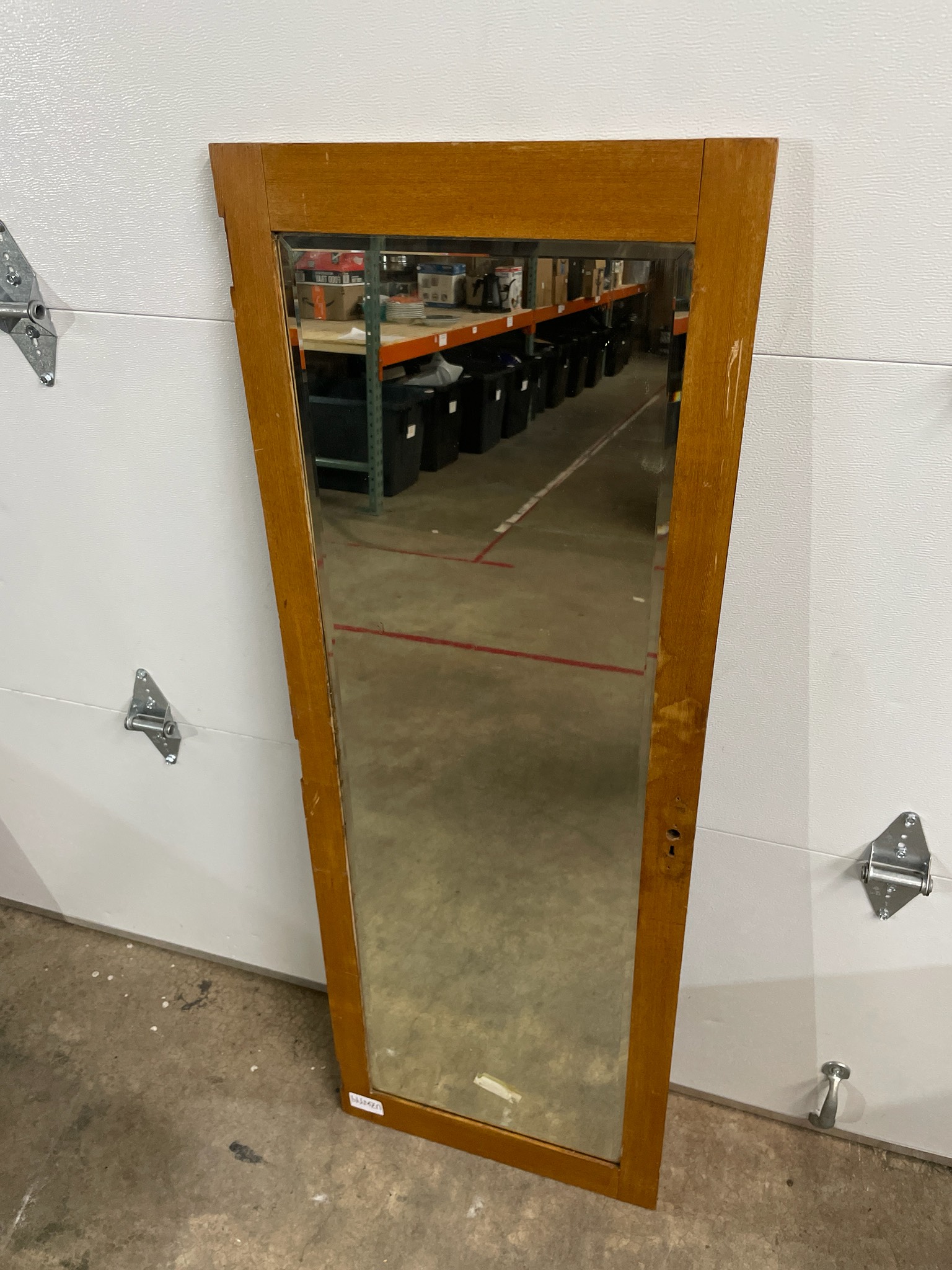 Medium Brown Wood Framed Full-Length Mirror