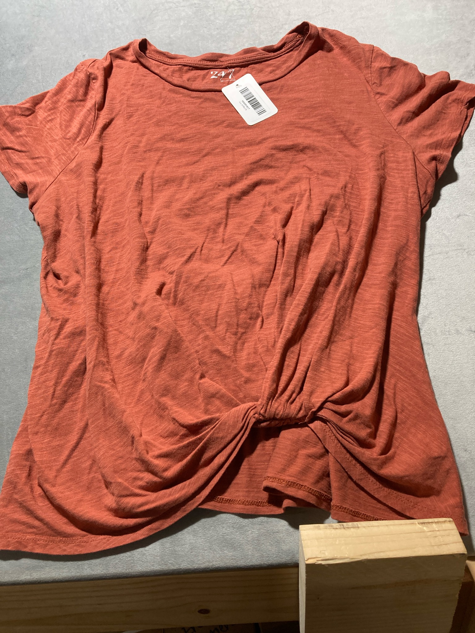 24/7 by maurices Rust Slub Knit Short Sleeve Top Size 1X