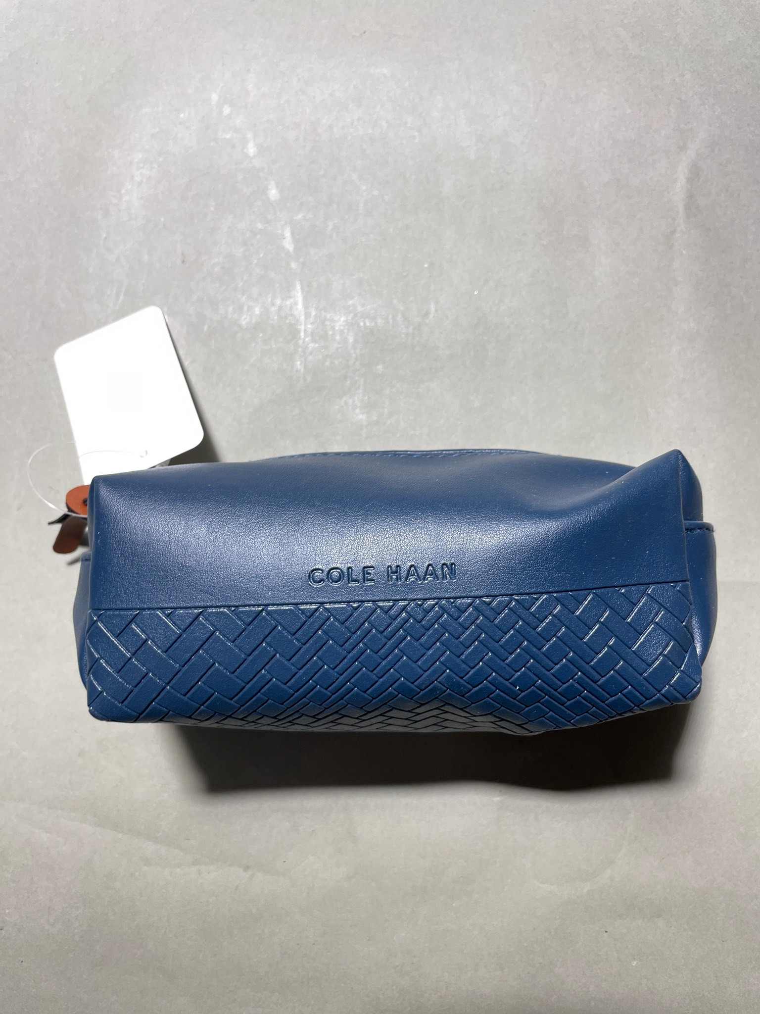 Cole Haan Blue Embossed Cosmetic Pouch