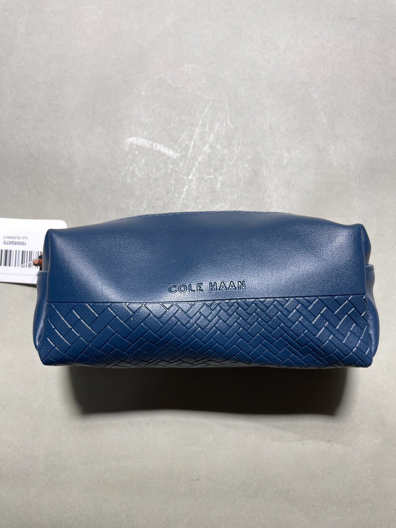Cole Haan Navy Blue Embossed Cosmetic Pouch