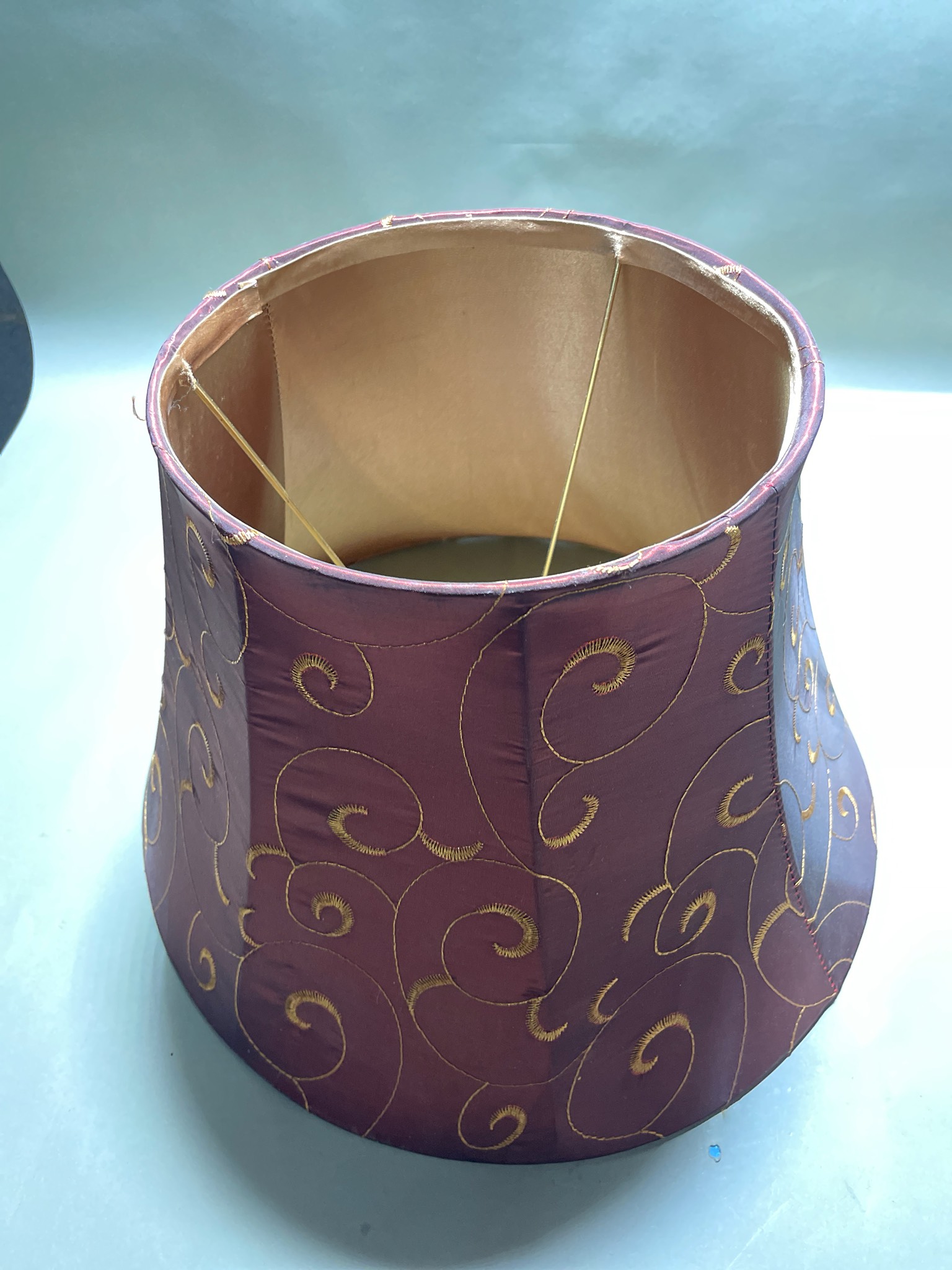Burgundy Fabric Tapered Lampshade