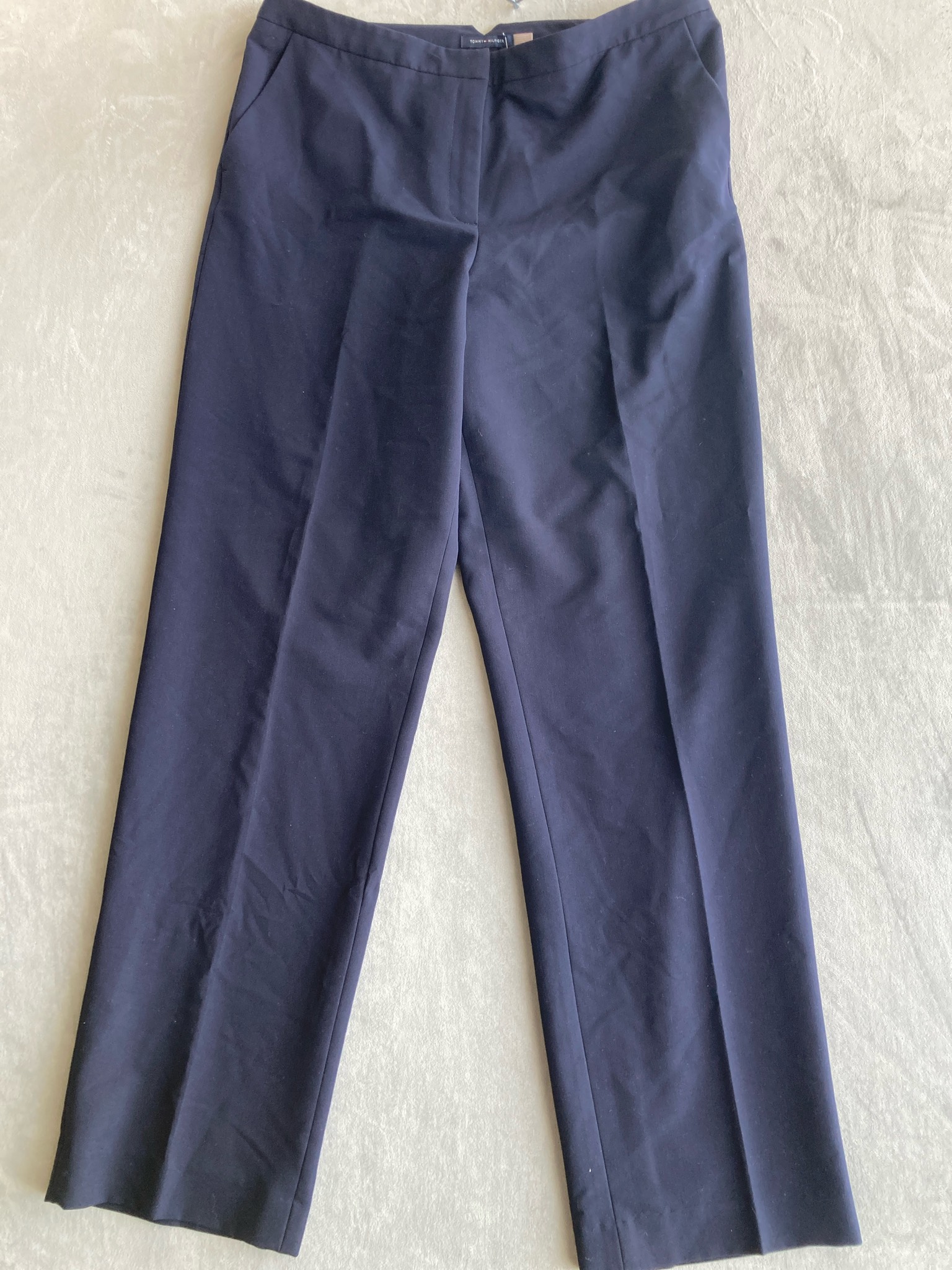 Tommy Hilfiger Navy Woven Dress Pants Size Size 12