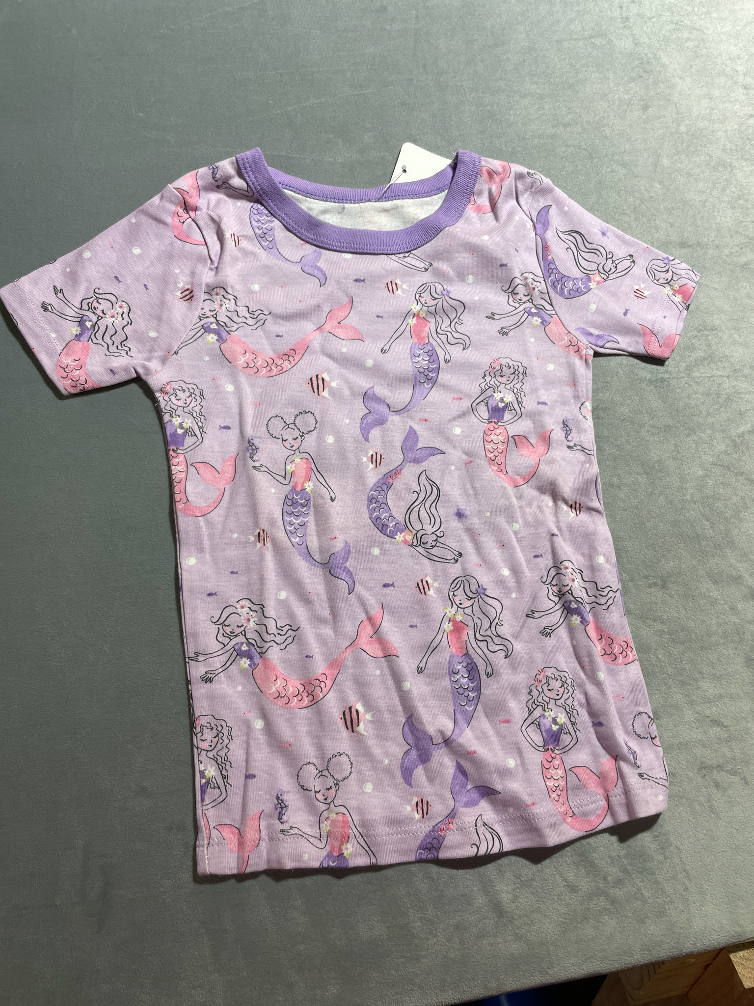 Member's Mark Lavender Mermaid Organic Cotton Pajama Top Size 5T