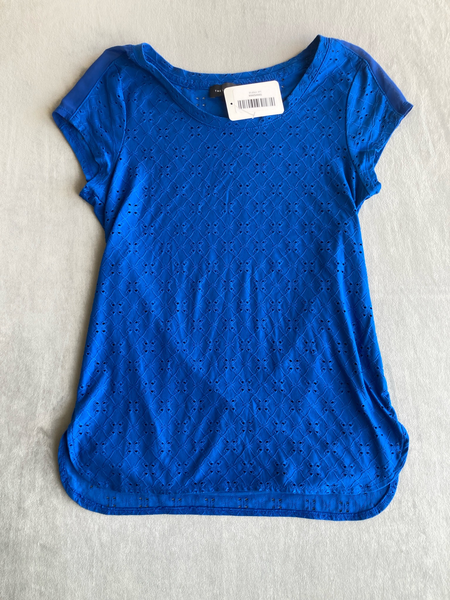 The Limited Royal Blue Eyelet Knit Top Size S