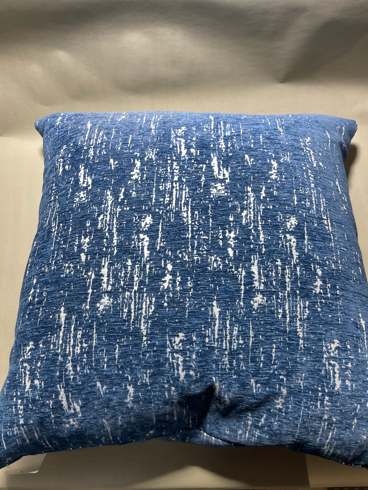 Blue Textured Distressed Throw Pillow